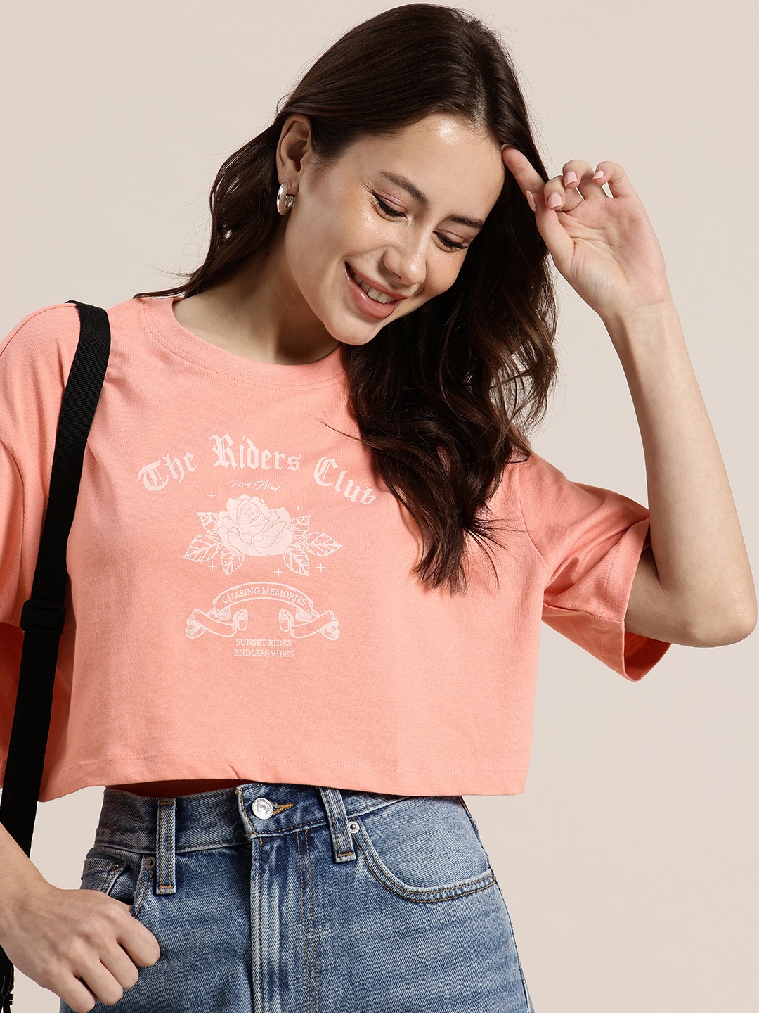 HERE&NOW Grand Prix Graphic Printed Drop-Shoulder Sleeves Pure Cotton Boxy T-shirt, Peach
HERE&NOW Grand Prix Graphic Printed Drop-Shoulder Sleeves Pure Cotton Boxy T-shirt, Peach