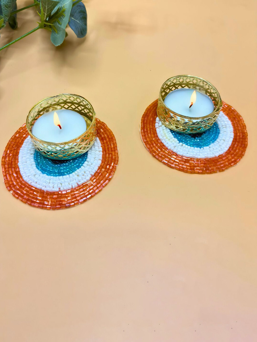 THE HOME CO. Orange-Coloured & White 2 Pieces Printed Evil Eye Tea Light Candle Holder
THE HOME CO. Orange-Coloured & White 2 Pieces Printed Evil Eye Tea Light Candle Holder