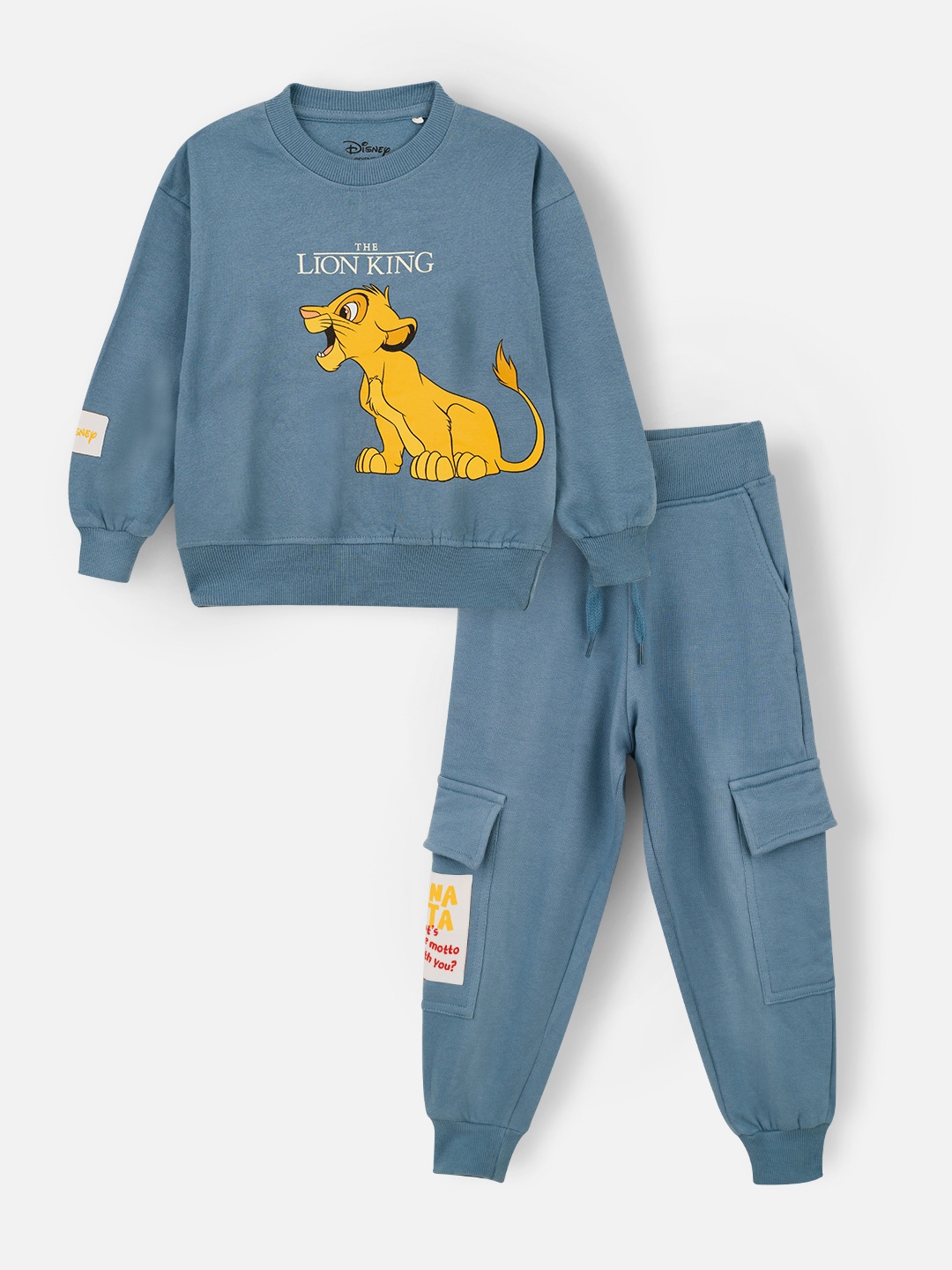 Nap Chief Kids Unisex Lion King Simba Printed Oversized Sweatshirt - Cargo Joggers, Blue
Nap Chief Kids Unisex Lion King Simba Printed Oversized Sweatshirt - Cargo Joggers, Blue