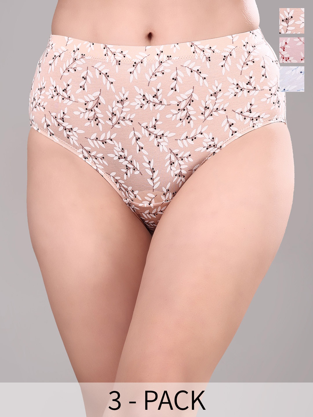 SOIE Women's High Waist Full Coverage Printed Stretch Cotton Hipster Panty (Pack of 3), Peach
SOIE Women's High Waist Full Coverage Printed Stretch Cotton Hipster Panty (Pack of 3), Peach