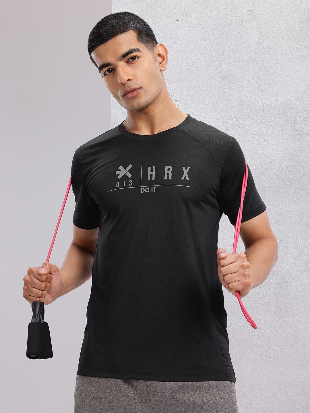 HRX by Hrithik Roshan Brand Logo Printed Raglan Sleeves Rapid-Dry Training T-shirt, Black
HRX by Hrithik Roshan Brand Logo Printed Raglan Sleeves Rapid-Dry Training T-shirt, Black