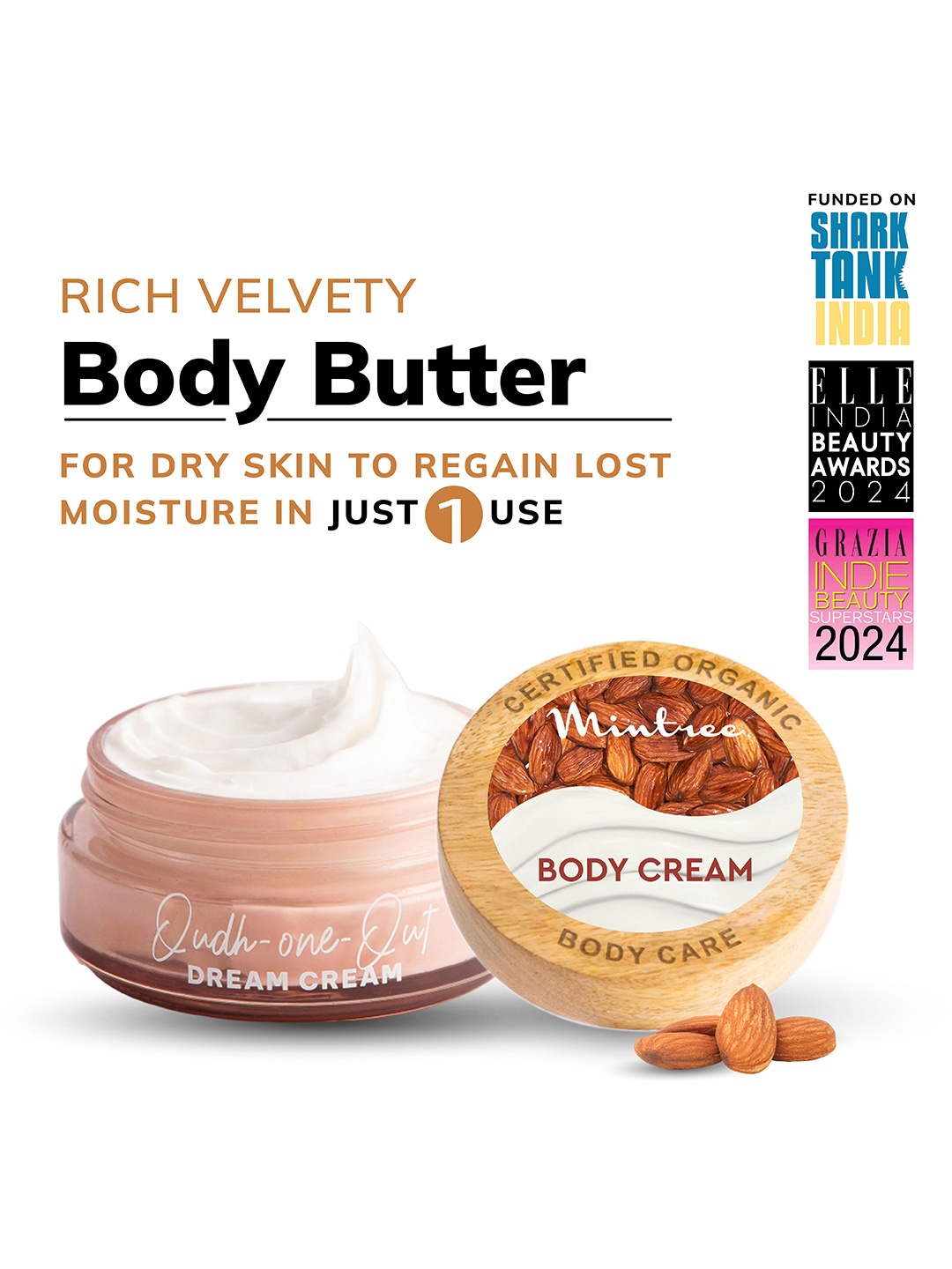 Mintree Oudh-One-Out Dream Cream Body Butter For Dry Skin With Hyaluronic Acid - 150g
Mintree Oudh-One-Out Dream Cream Body Butter For Dry Skin With Hyaluronic Acid - 150g