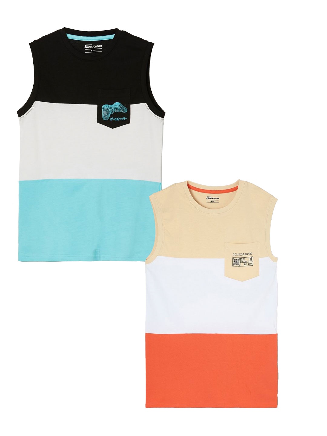 Fame Forever by Lifestyle Boys Dry Fit Colourblocked Round Neck Cotton T-shirt- Pack of 2, Beige
Fame Forever by Lifestyle Boys Dry Fit Colourblocked Round Neck Cotton T-shirt- Pack of 2, Beige