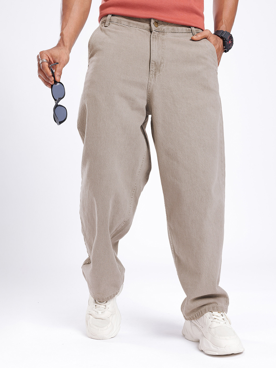 glitchez Men Street Savvy Korean Baggy Jeans, Grey 
glitchez Men Street Savvy Korean Baggy Jeans, Grey