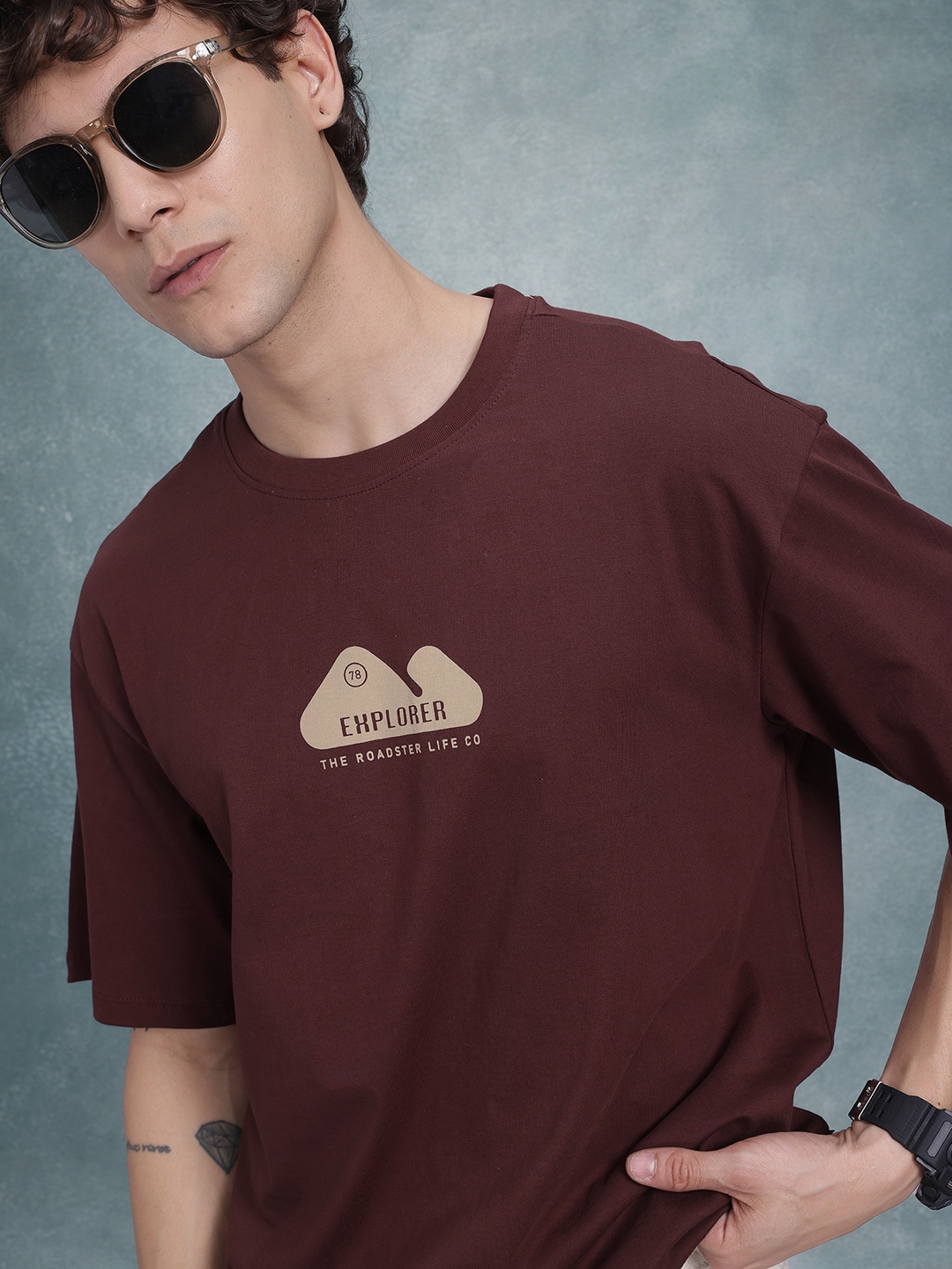 The Roadster Life Co. Graphic Print Drop-Shoulder Sleeves Pure Cotton T-shirt, Brown
The Roadster Life Co. Graphic Print Drop-Shoulder Sleeves Pure Cotton T-shirt, Brown