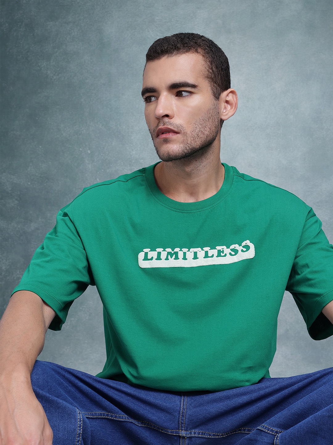 The Roadster Life Co. Typography Print Drop-Shoulder Sleeves Pure Cotton Oversized T-shirt, Green
The Roadster Life Co. Typography Print Drop-Shoulder Sleeves Pure Cotton Oversized T-shirt, Green