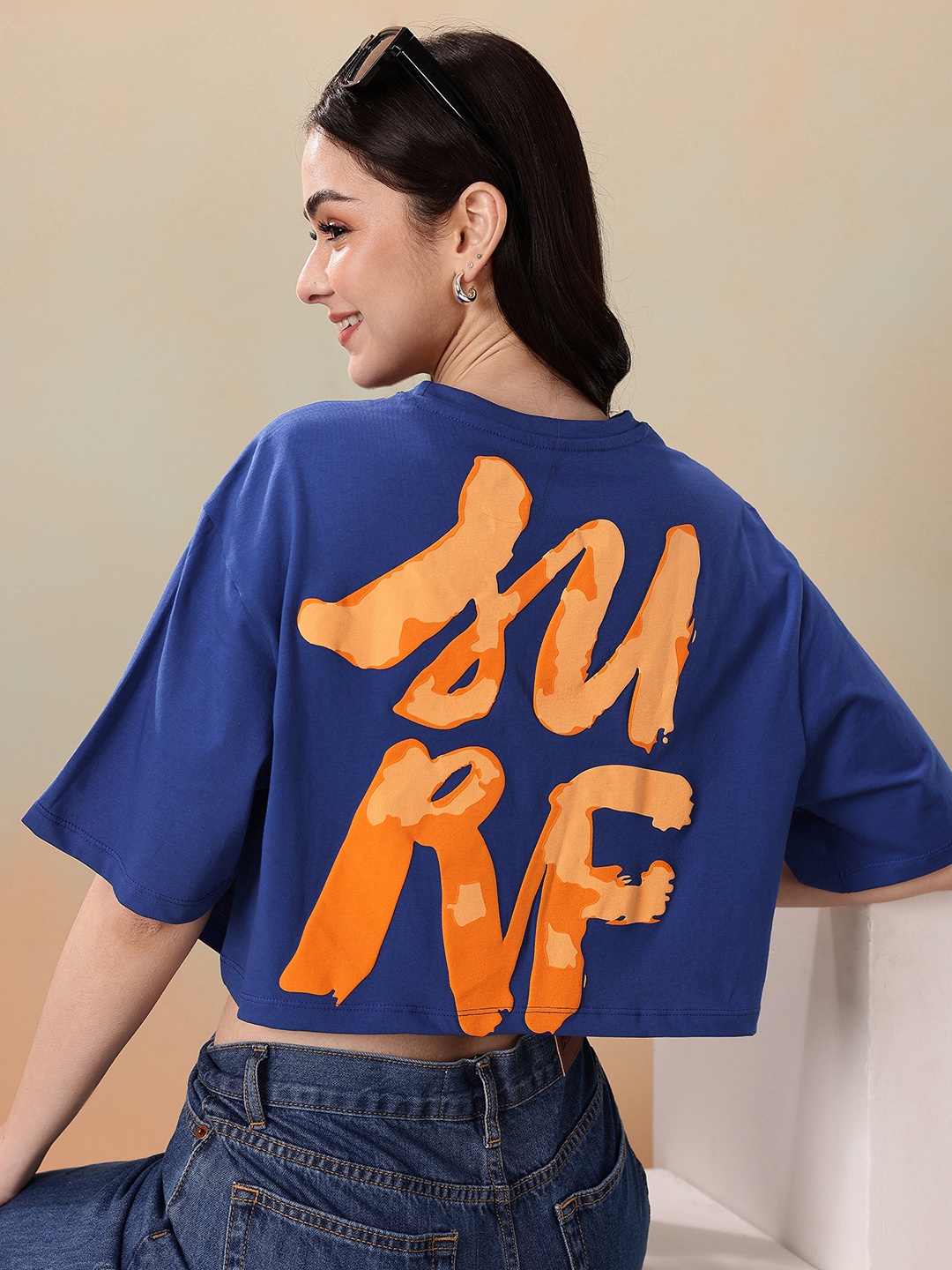 Mast & Harbour Typography Printed Drop-Shoulder Sleeves Pure Cotton Boxy T-shirt, Blue
Mast & Harbour Typography Printed Drop-Shoulder Sleeves Pure Cotton Boxy T-shirt, Blue