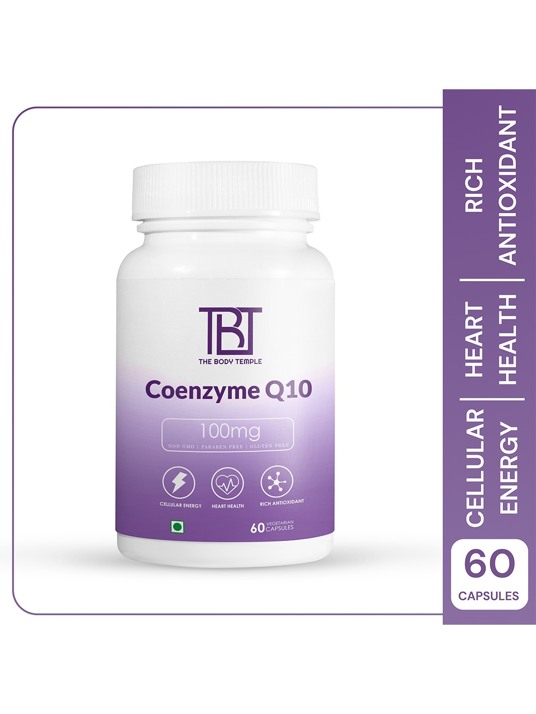 The Body Temple Coenzyme Q10 100mg Veg Capsule with Piperine Extract - 60 Capsules, White
The Body Temple Coenzyme Q10 100mg Veg Capsule with Piperine Extract - 60 Capsules, White