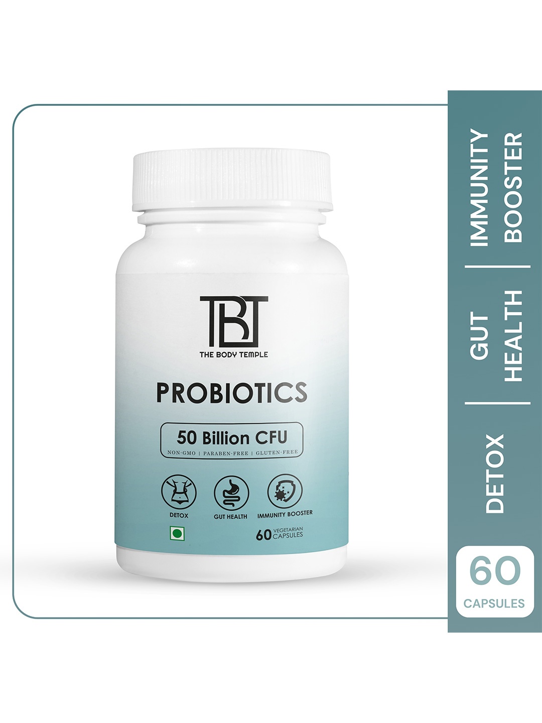 The Body Temple Probiotics 50 Billion CFU For Detox, Gut Health & Immunity - 60 N, White
The Body Temple Probiotics 50 Billion CFU For Detox, Gut Health & Immunity - 60 N, White