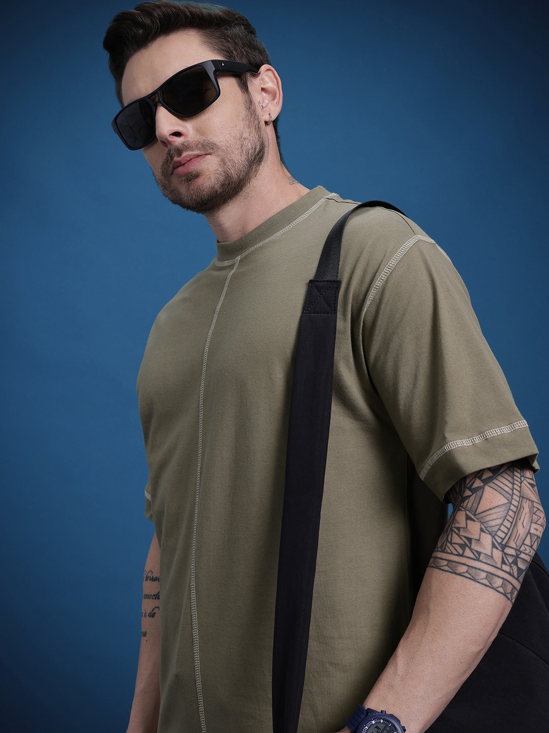 The Roadster Life Co. Inverted Stitches Pure Cotton Drop-Sleeves Relaxed Fit T-shirt, Olive
The Roadster Life Co. Inverted Stitches Pure Cotton Drop-Sleeves Relaxed Fit T-shirt, Olive