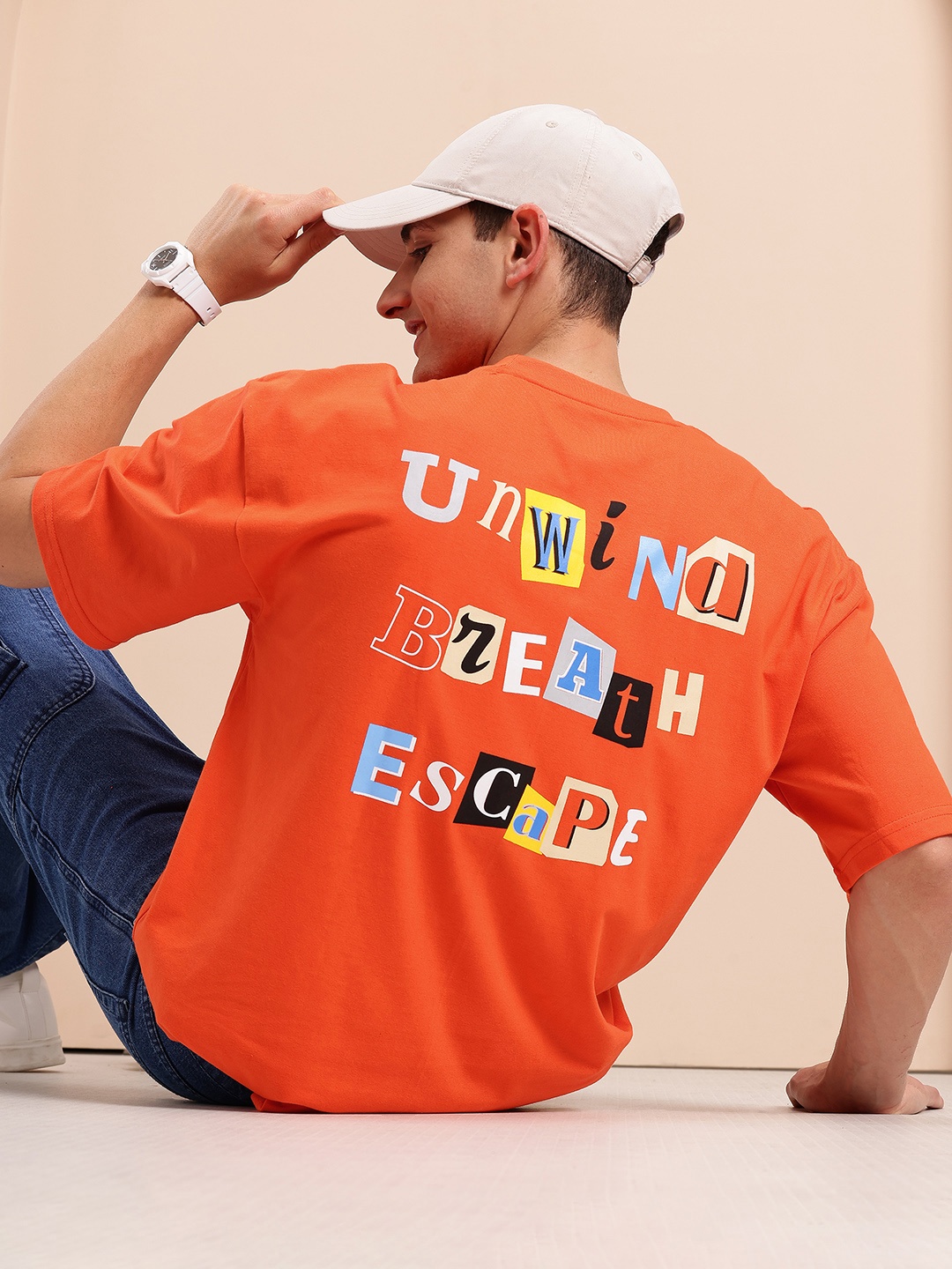 Mast & Harbour Typography Printed Drop-Shoulder Sleeves Oversized T-shirt, Orange
Mast & Harbour Typography Printed Drop-Shoulder Sleeves Oversized T-shirt, Orange