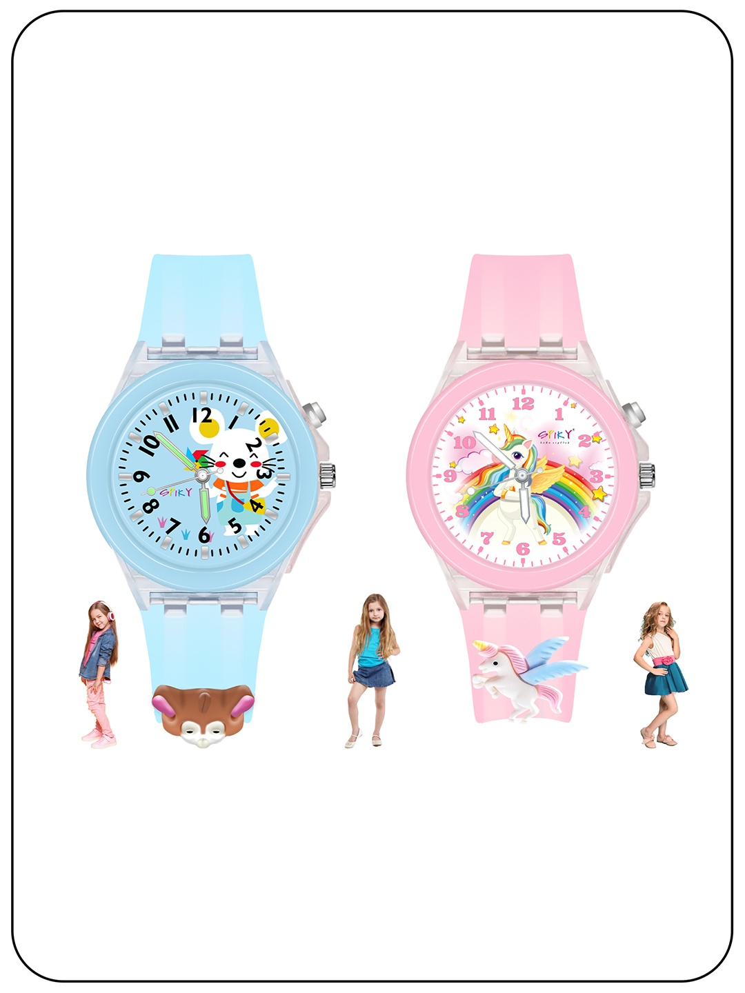 Spiky Kids Pack Of 2 Printed Dial & Embellished Straps Analogue Watch Combo_Unimonk, Pink
Spiky Kids Pack Of 2 Printed Dial & Embellished Straps Analogue Watch Combo_Unimonk, Pink