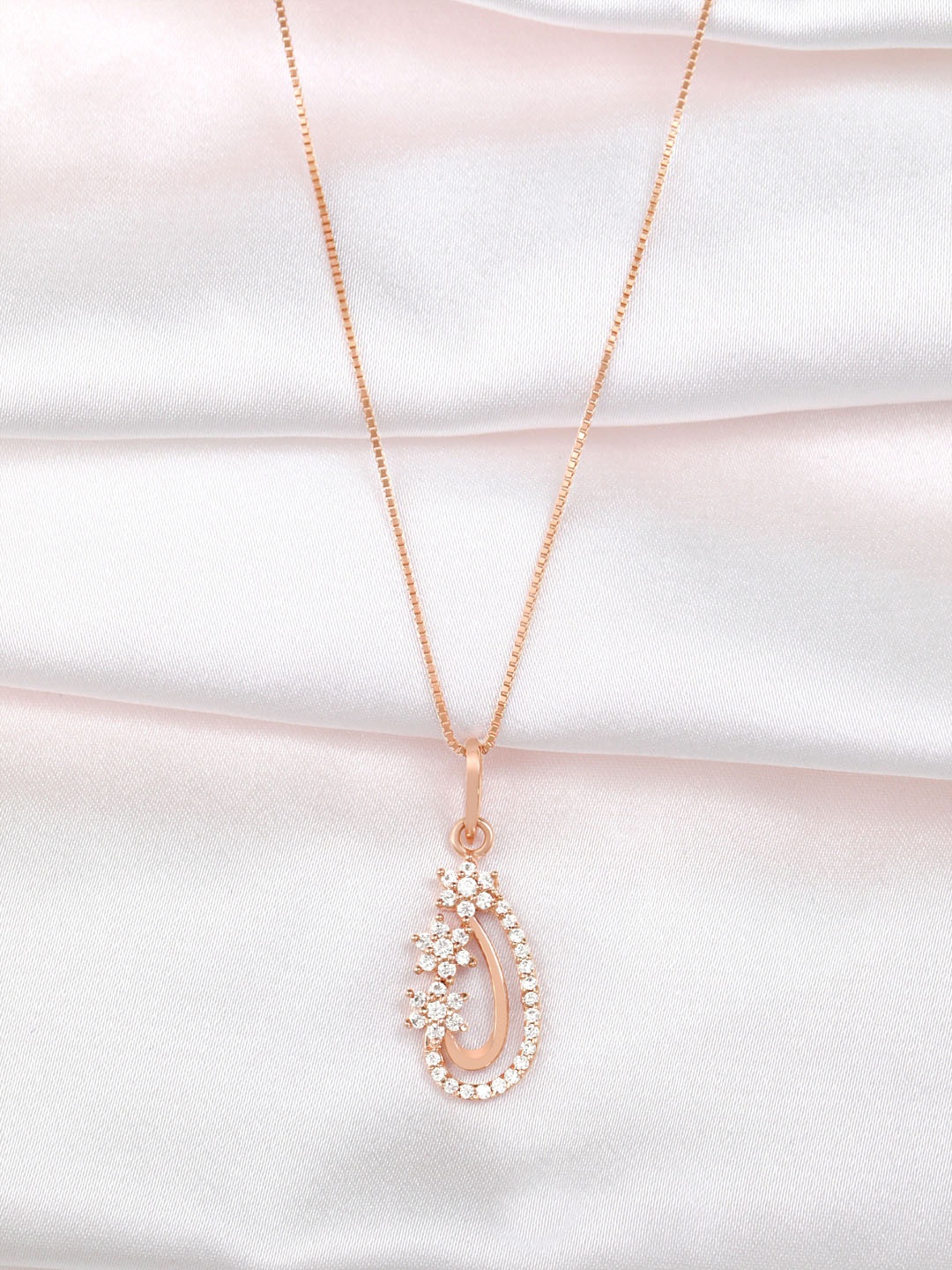 Zavya 925 Sterling Silver Rose Gold-Plated Cubic Zirconia Studded Pendant With Chain
Zavya 925 Sterling Silver Rose Gold-Plated Cubic Zirconia Studded Pendant With Chain