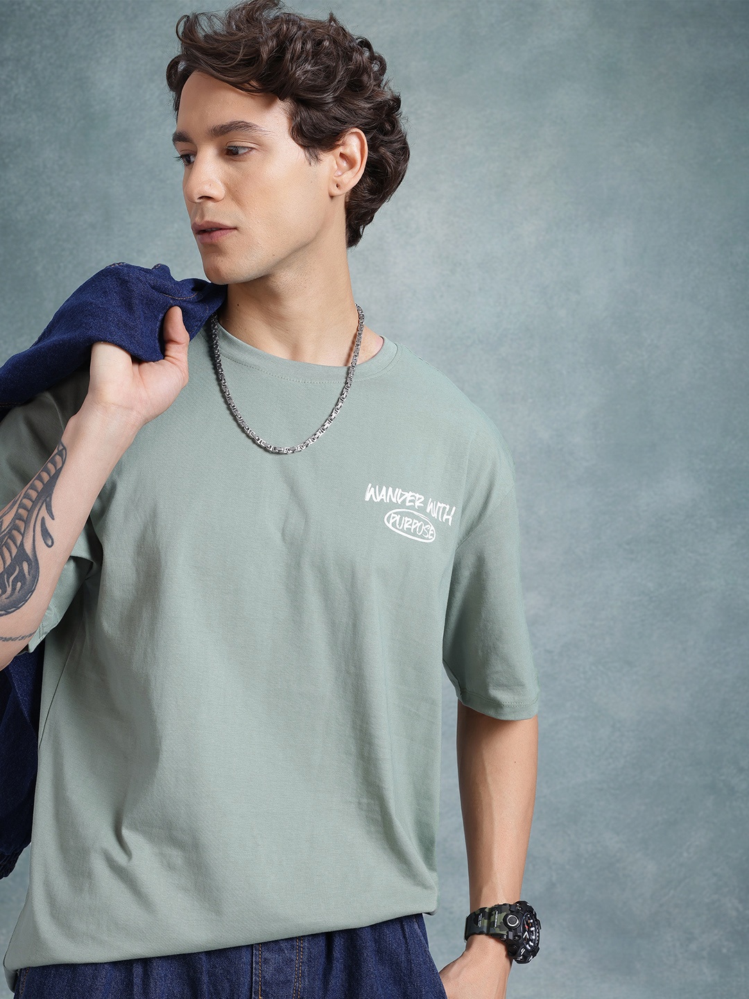 The Roadster Life Co. Placement Print Drop-Shoulder Sleeves Pure Cotton Relaxed Fit Tshirt, Green
The Roadster Life Co. Placement Print Drop-Shoulder Sleeves Pure Cotton Relaxed Fit Tshirt, Green