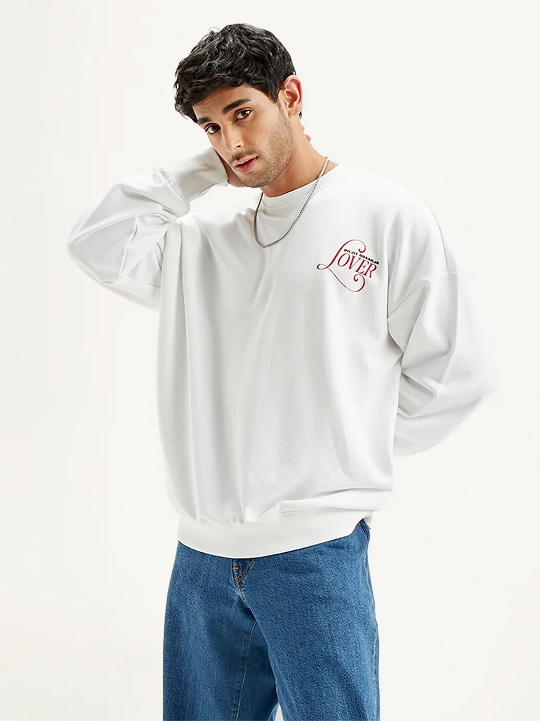 Levis X Diljit Unisex Cotton Graphic Print Loose Fit Sweatshirt, White
Levis X Diljit Unisex Cotton Graphic Print Loose Fit Sweatshirt, White