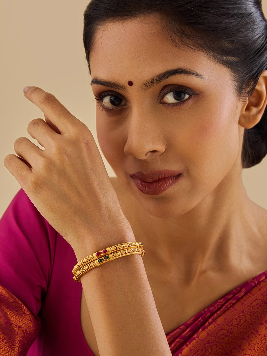 Kushal's Fashion Jewellery Set Of 2 Gold Plated 92.5 Pure Silver Stone Studded Bangles
Kushal's Fashion Jewellery Set Of 2 Gold Plated 92.5 Pure Silver Stone Studded Bangles
