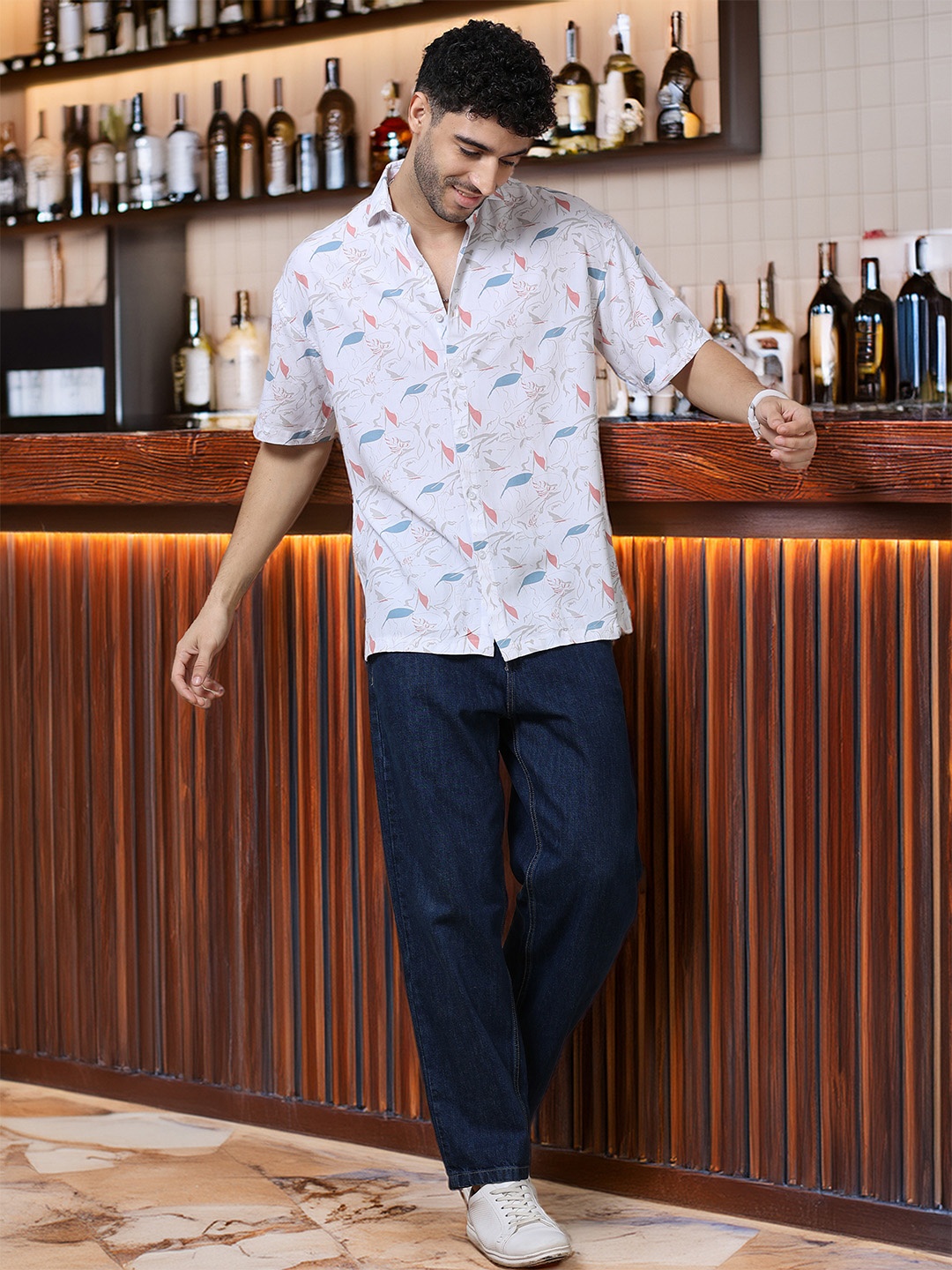 HOUSE OF MAHNOTS Men Relaxed Spread Collar Floral Printed Oversized Casual Shirt, White
HOUSE OF MAHNOTS Men Relaxed Spread Collar Floral Printed Oversized Casual Shirt, White