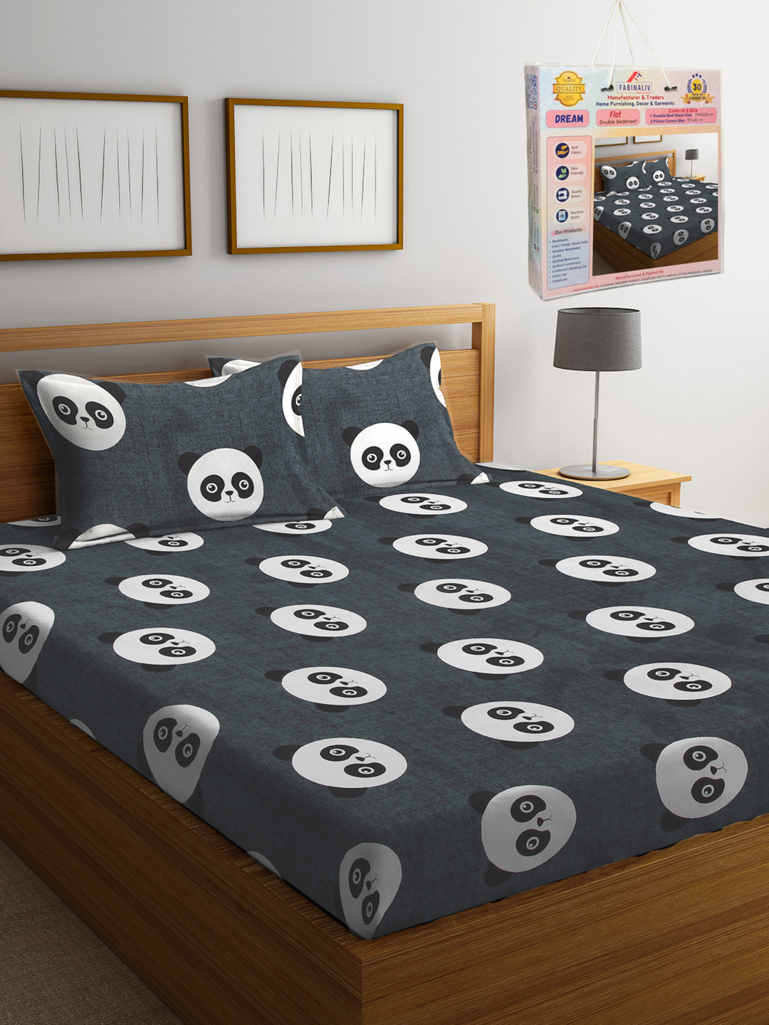 FABINALIV Grey & White Cartoon Characters Printed 300 TC King Bedsheet Set 2.50 m X 2.25 m
FABINALIV Grey & White Cartoon Characters Printed 300 TC King Bedsheet Set 2.50 m X 2.25 m