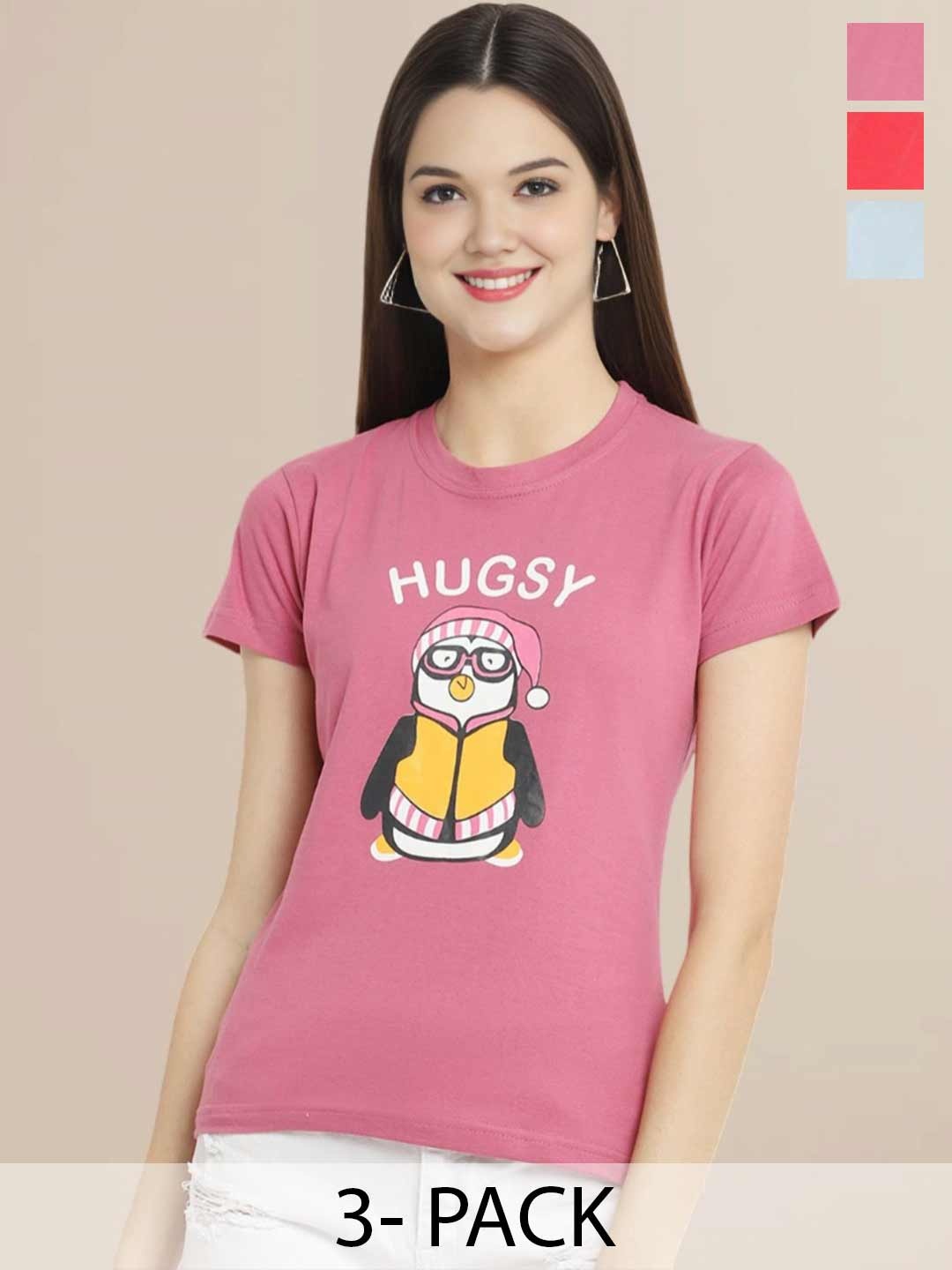 Metronaut Women Pack Of 3 Typography Printed Round Neck Cotton Tom & Jerry T-shirts, Coral
Metronaut Women Pack Of 3 Typography Printed Round Neck Cotton Tom & Jerry T-shirts, Coral