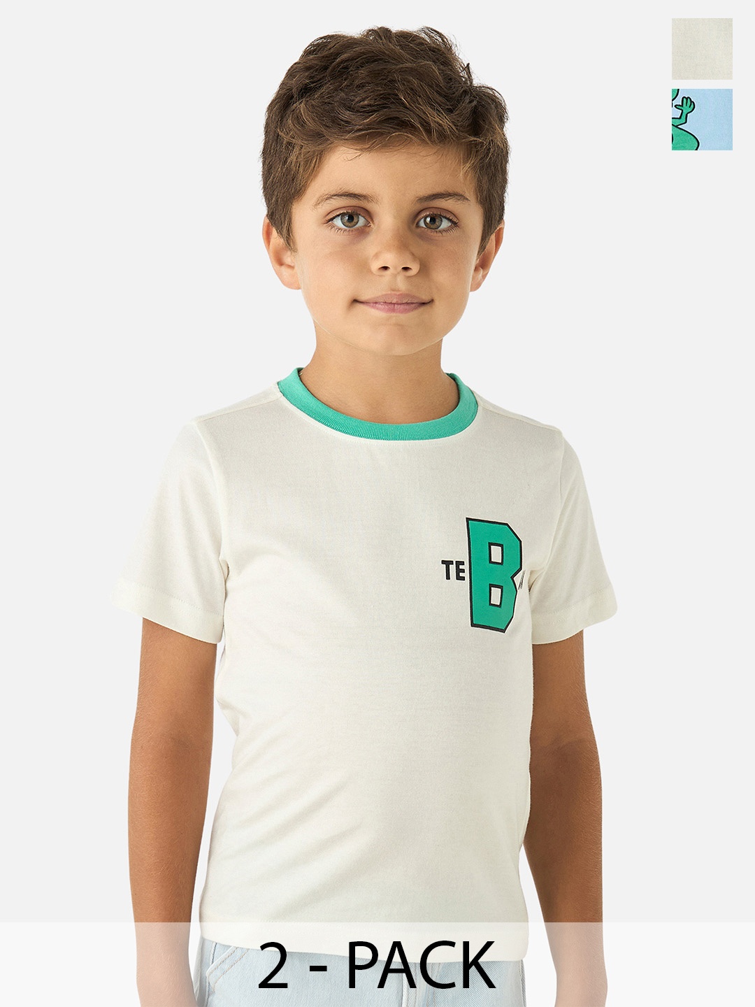 Juniors by Babyshop Boys Pack Of 2 Printed Round Neck Relaxed Fit Cotton T-shirts, Blue
Juniors by Babyshop Boys Pack Of 2 Printed Round Neck Relaxed Fit Cotton T-shirts, Blue