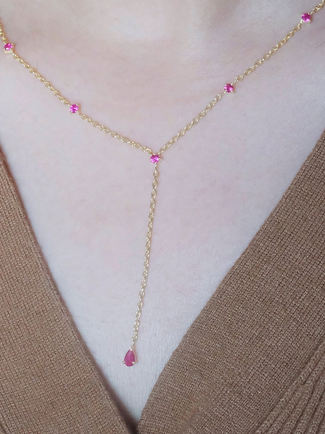 Anushka Jain Jewellery 925 Sterling Silver Gold-Plated Cubic Zirconia Lariat Necklace
Anushka Jain Jewellery 925 Sterling Silver Gold-Plated Cubic Zirconia Lariat Necklace