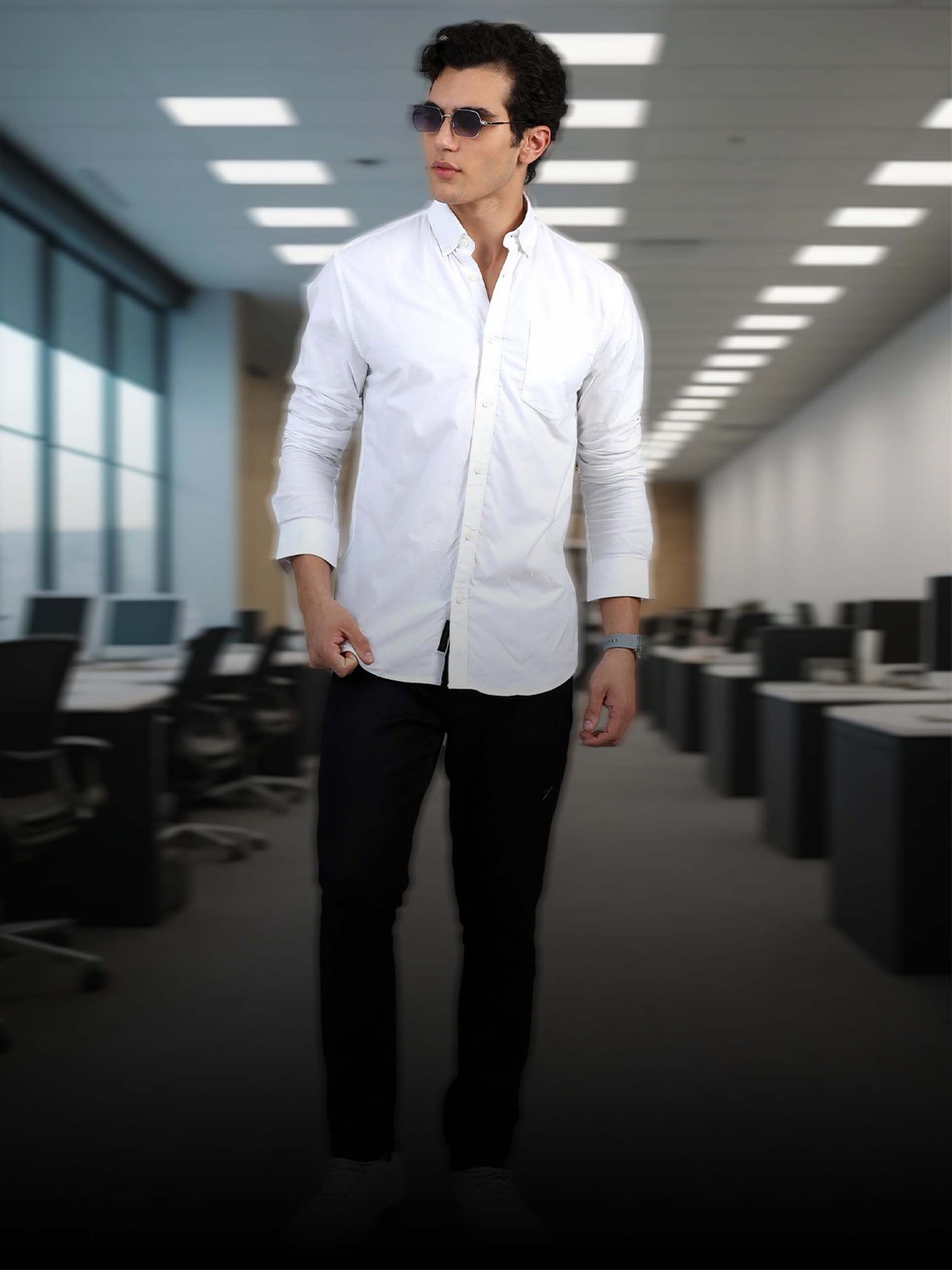 HOUSE OF MAHNOTS Men Classic Button-Down Collar Solid Cotton Casual Shirt, White
HOUSE OF MAHNOTS Men Classic Button-Down Collar Solid Cotton Casual Shirt, White