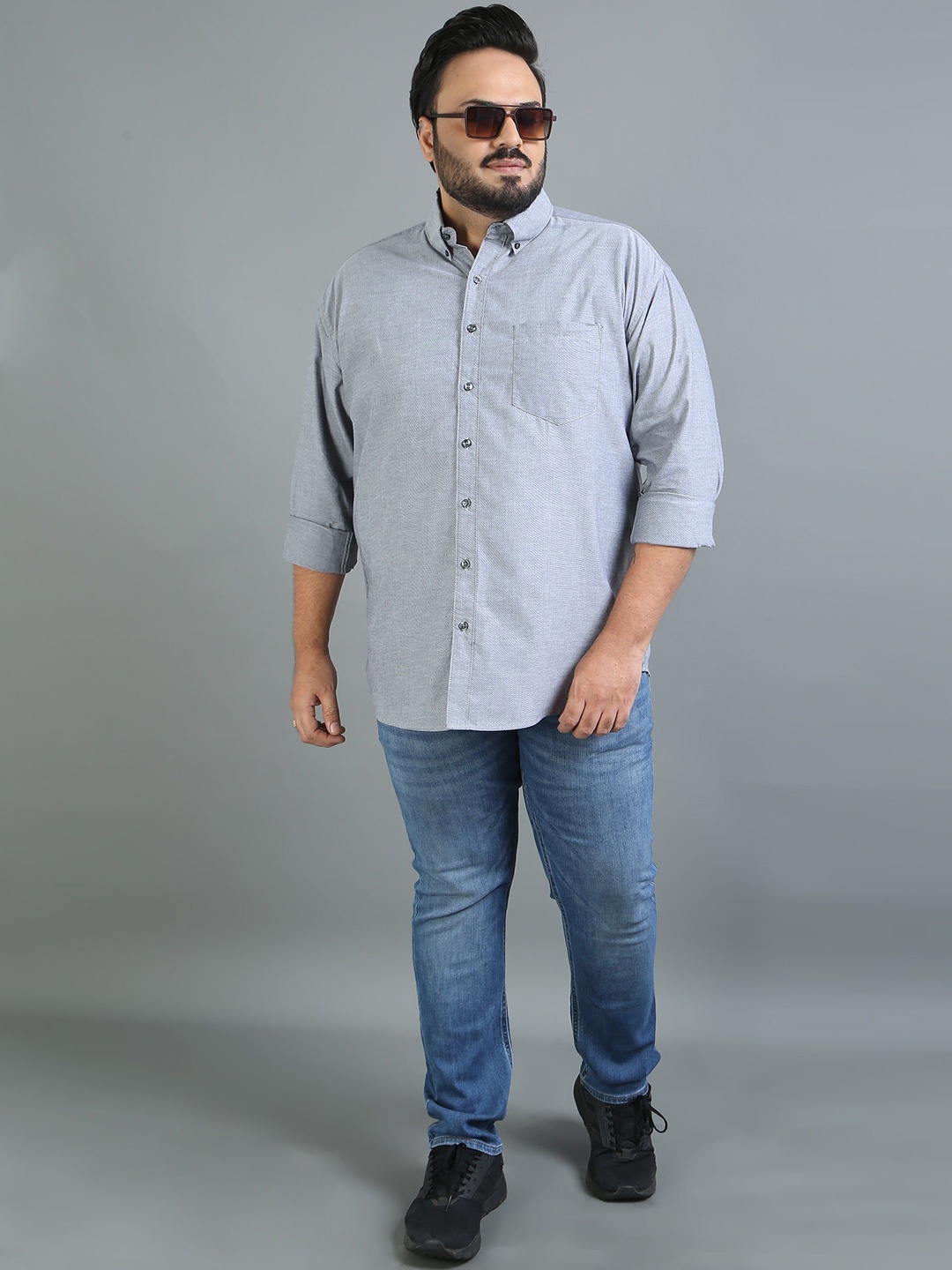 HOUSE OF MAHNOTS Men Comfort Button-Down Collar Solid Cotton Casual Shirt, Grey
HOUSE OF MAHNOTS Men Comfort Button-Down Collar Solid Cotton Casual Shirt, Grey