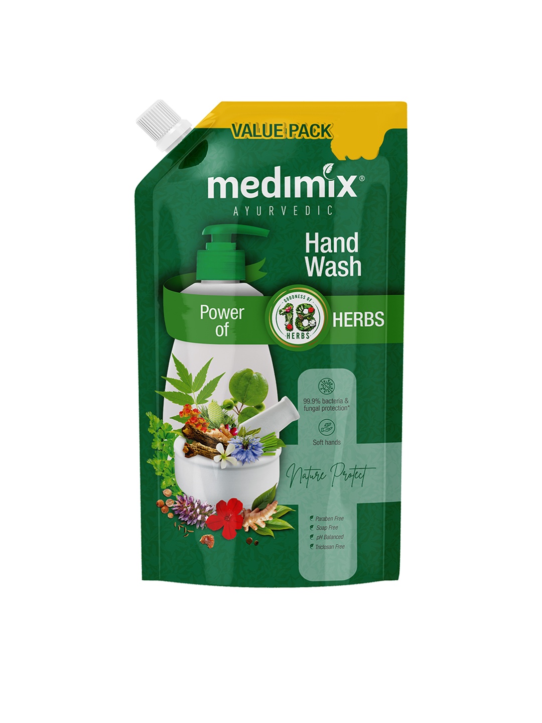 medimix AYURVEDIC Power of 18-Herbs Hand Wash Refill for Soft & Odour-Free Hands - 675 ml, Green
medimix AYURVEDIC Power of 18-Herbs Hand Wash Refill for Soft & Odour-Free Hands - 675 ml, Green