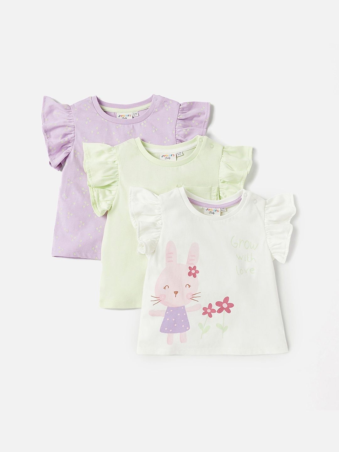 Juniors by Babyshop Girls Pack Of 3 Printed Round Neck Cotton T-shirts, Lime green
Juniors by Babyshop Girls Pack Of 3 Printed Round Neck Cotton T-shirts, Lime green