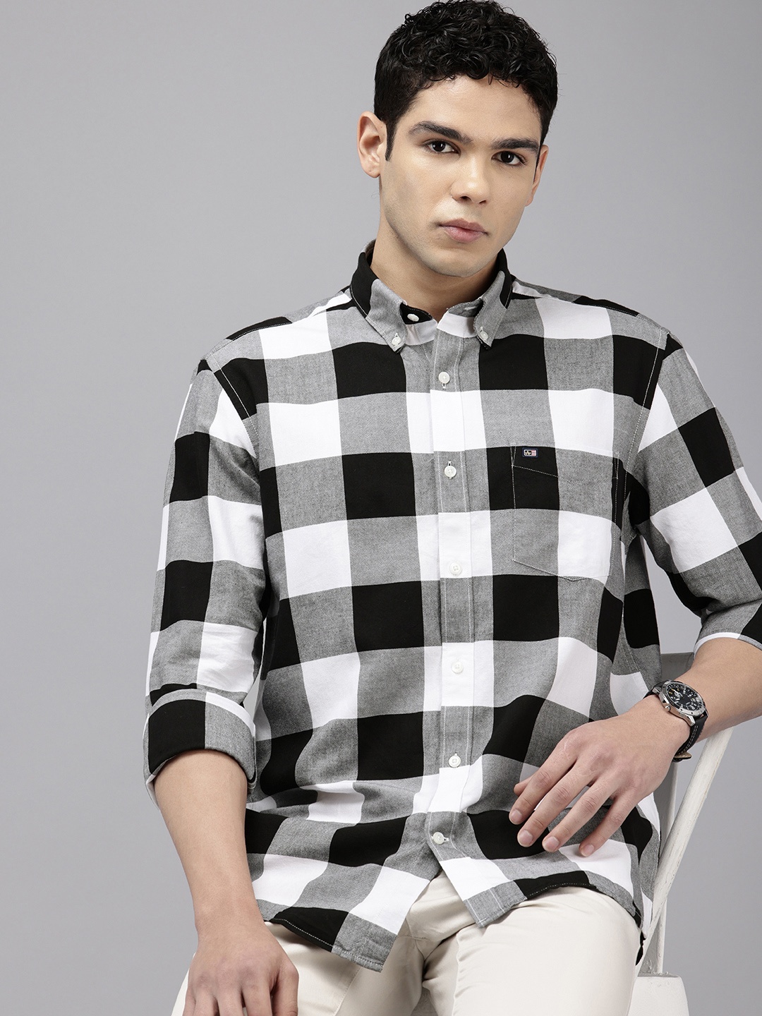 Arrow Manhattan Slim Fit Buffalo Checks Button-Down Collar Pure Cotton Casual Shirt, Black
Arrow Manhattan Slim Fit Buffalo Checks Button-Down Collar Pure Cotton Casual Shirt, Black