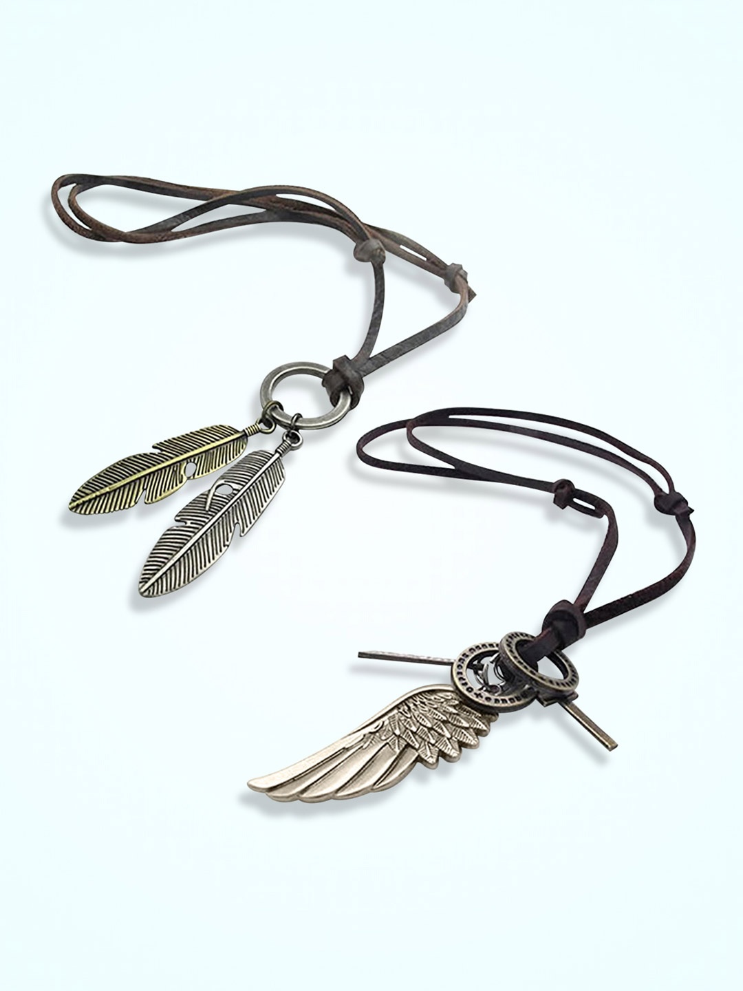 Peora Unisex Set Of 2 Silver-Plated Stainless Steel Angel Feather & Leather Cord Chains
Peora Unisex Set Of 2 Silver-Plated Stainless Steel Angel Feather & Leather Cord Chains