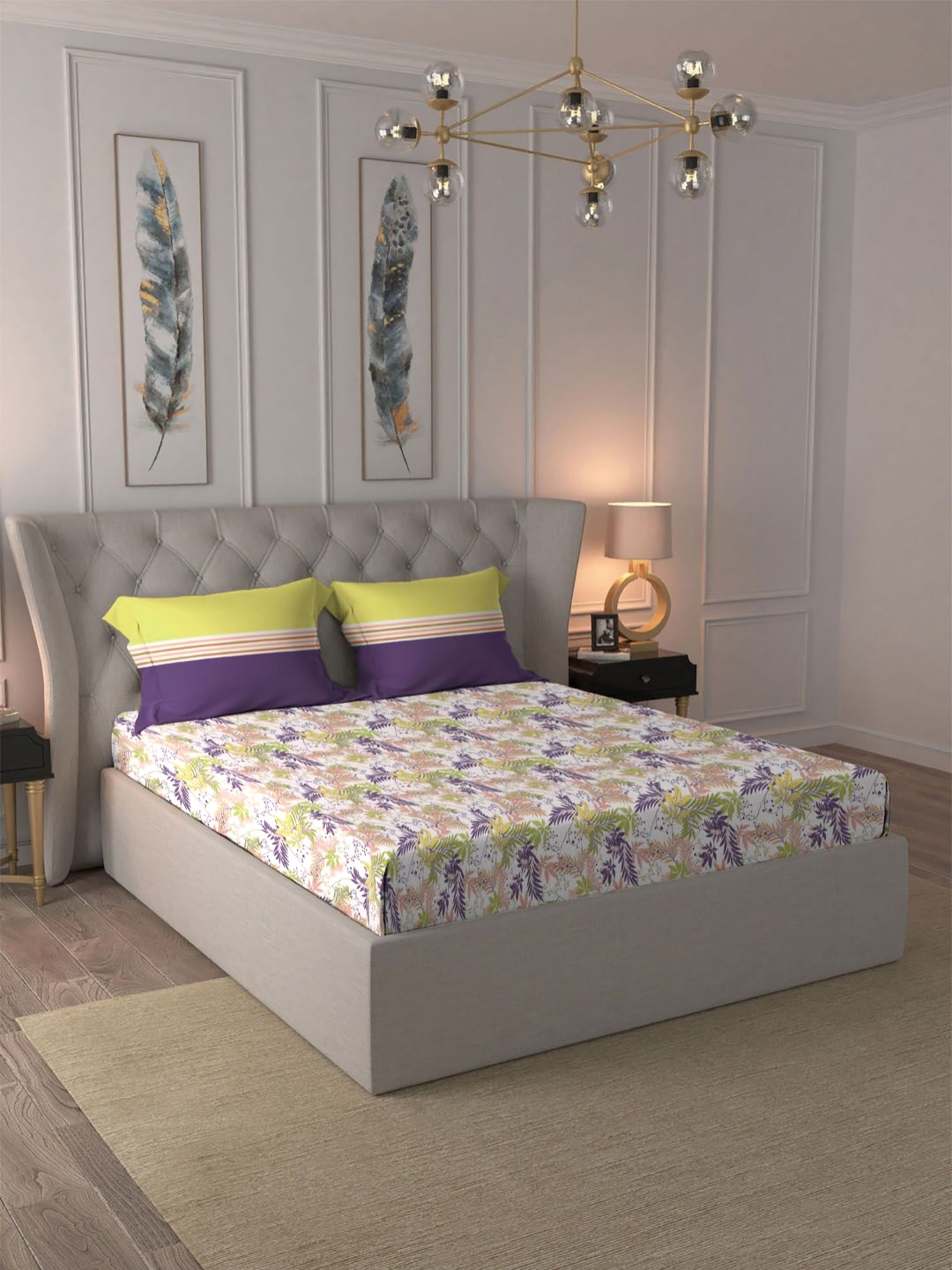 MYTRIDENT Firefly Purple Dusk & Dawn Flat 144TC King Cotton Bedsheet Set
MYTRIDENT Firefly Purple Dusk & Dawn Flat 144TC King Cotton Bedsheet Set