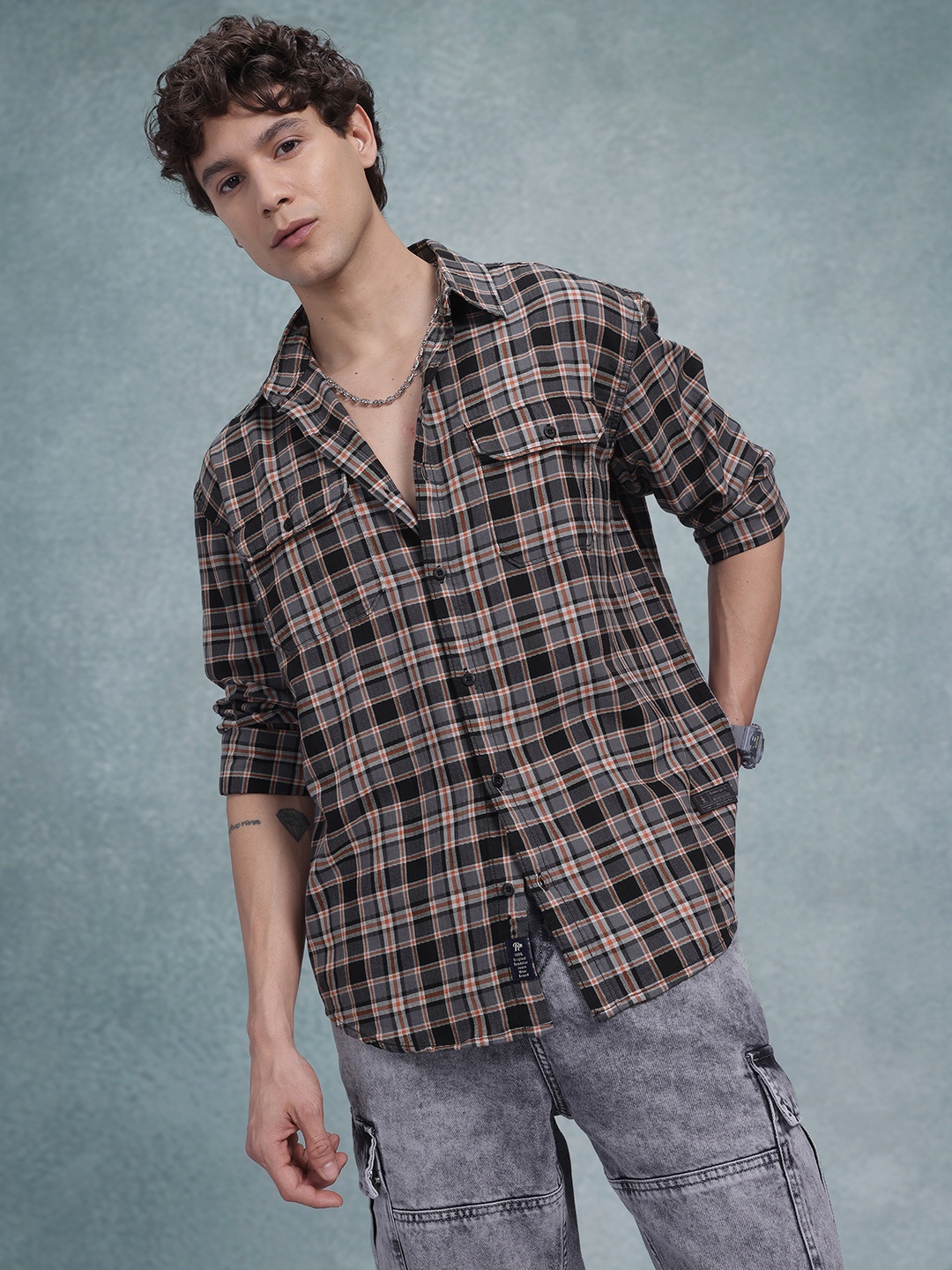 The Roadster Life Co. Tartan Checks Pure Cotton Herringbone Weave Casual Shirt, Grey
The Roadster Life Co. Tartan Checks Pure Cotton Herringbone Weave Casual Shirt, Grey