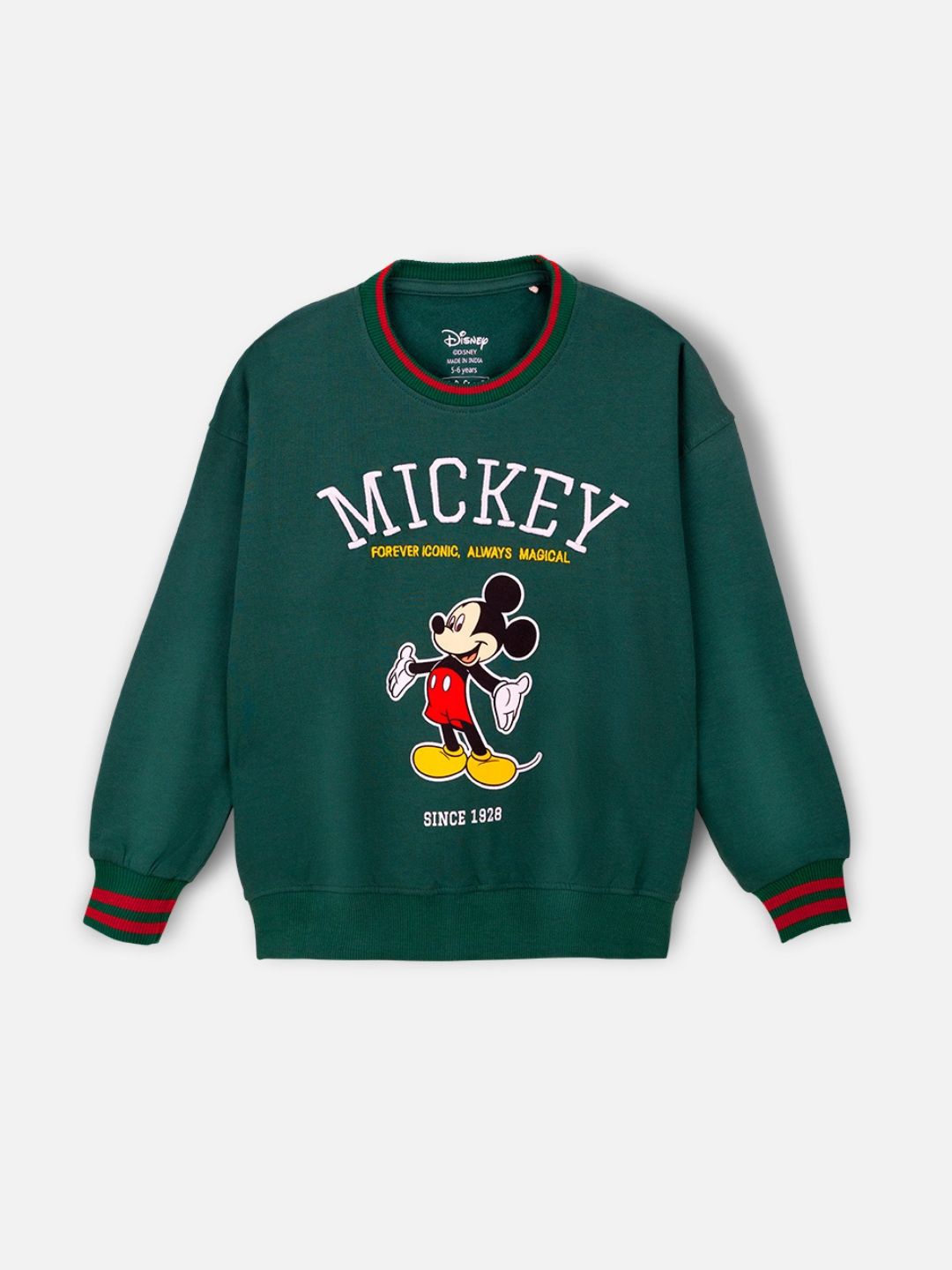 Nap Chief Kids Unisex Mickey Mouse Printed Pure Cotton Oversized Embroidered Sweatshirt, Green
Nap Chief Kids Unisex Mickey Mouse Printed Pure Cotton Oversized Embroidered Sweatshirt, Green