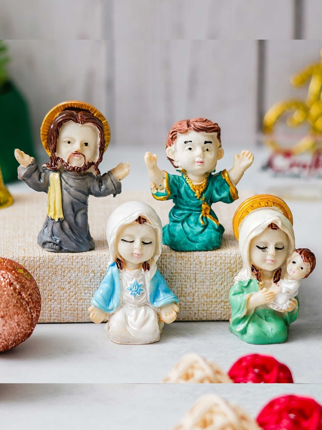 eCraftIndia Blue & Off-White 4 Pieces Religious Christmas Nativity Crib Set
eCraftIndia Blue & Off-White 4 Pieces Religious Christmas Nativity Crib Set