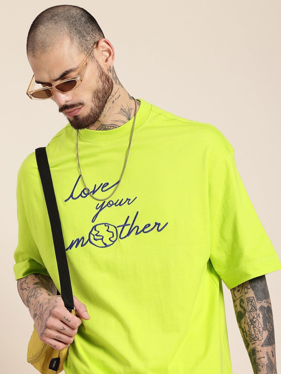 HERE&NOW Typography Embroidered Drop-Shoulder Sleeves Oversized Pure Cotton T-shirt, Green
HERE&NOW Typography Embroidered Drop-Shoulder Sleeves Oversized Pure Cotton T-shirt, Green