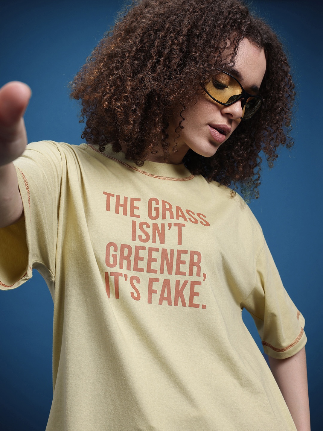 The Roadster Life Co. Typography Printed Drop-Shoulder Sleeves Oversized T-shirt, Beige
The Roadster Life Co. Typography Printed Drop-Shoulder Sleeves Oversized T-shirt, Beige
