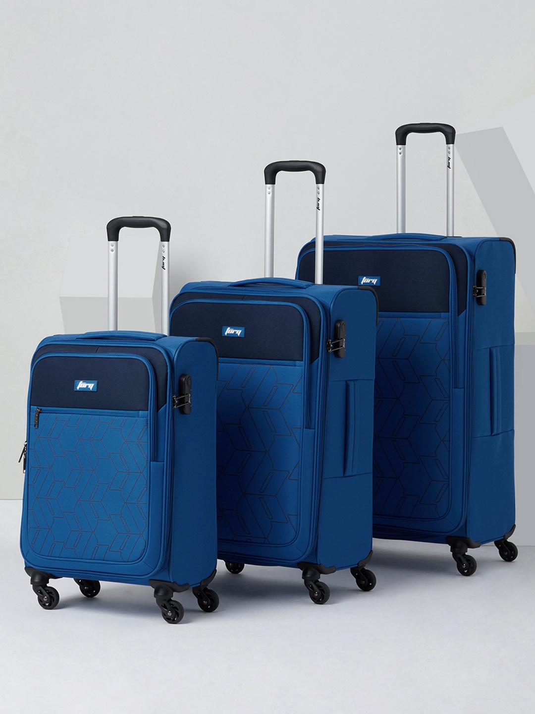 Wildcraft Set of 3 Reid Torq Trolley Suitcases - Cabin, Medium & Large, Turquoise blue
Wildcraft Set of 3 Reid Torq Trolley Suitcases - Cabin, Medium & Large, Turquoise blue