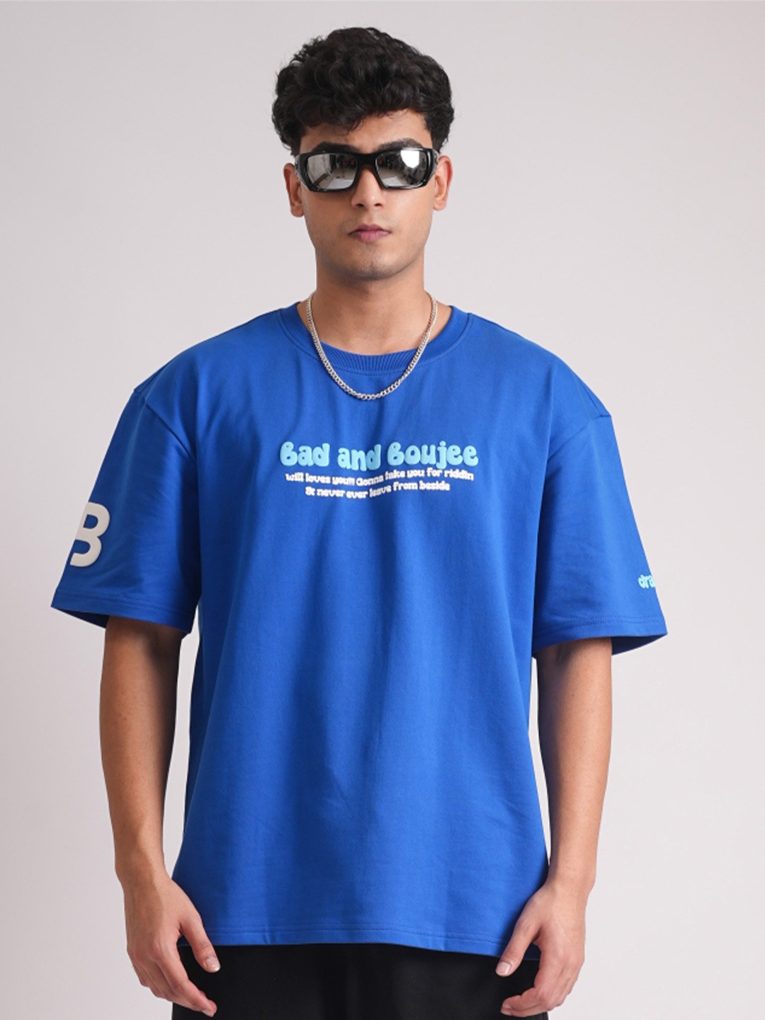 Bad and Boujee Unisex Typography Printed Drop-Shoulder Sleeves Tropical T-shirt, Blue
Bad and Boujee Unisex Typography Printed Drop-Shoulder Sleeves Tropical T-shirt, Blue