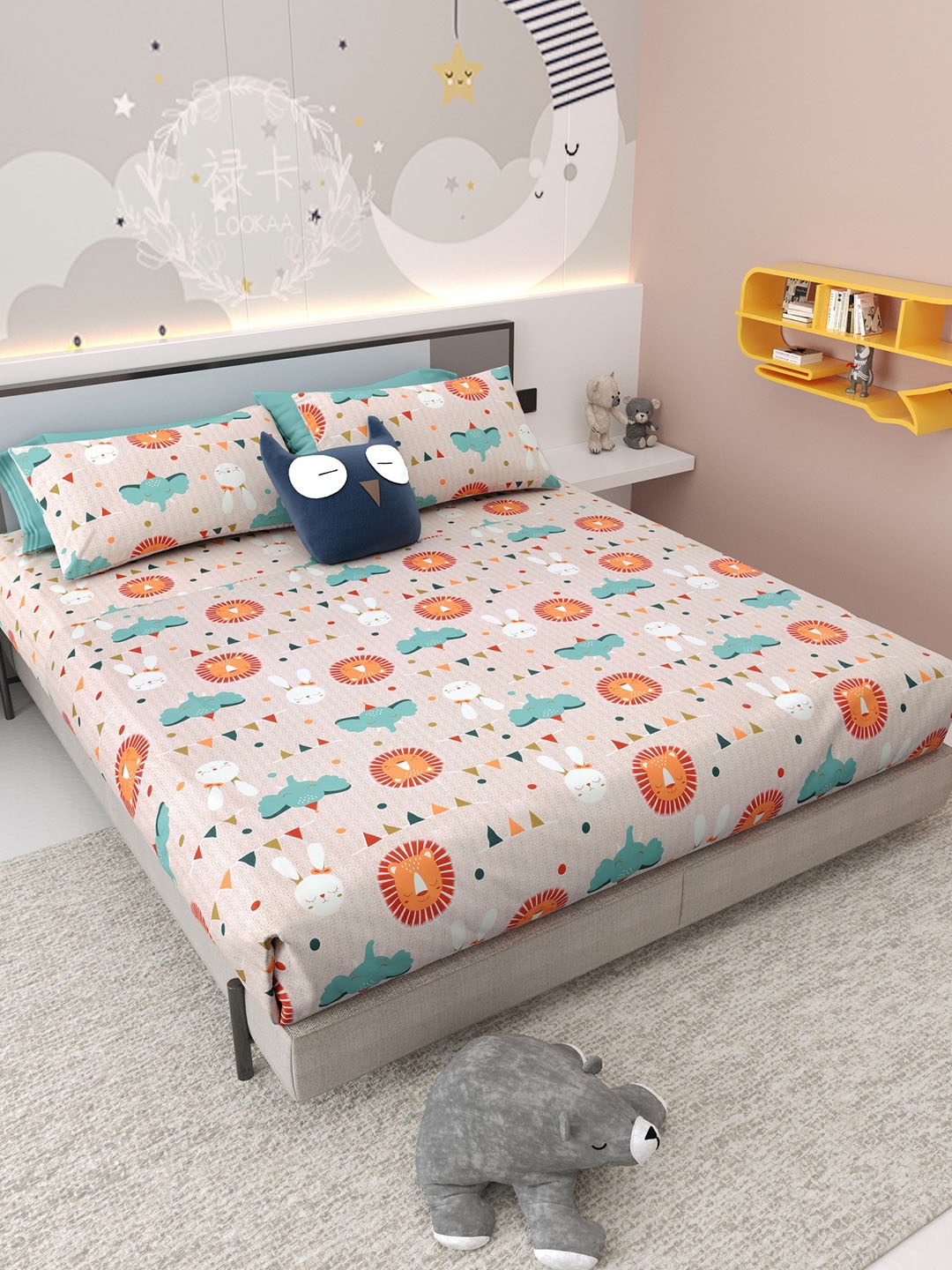 Jinaya's Pink Alphabets Printed Pure Cotton 300 TC King Bedsheet Set 2.74 m x 2.54 m
Jinaya's Pink Alphabets Printed Pure Cotton 300 TC King Bedsheet Set 2.74 m x 2.54 m