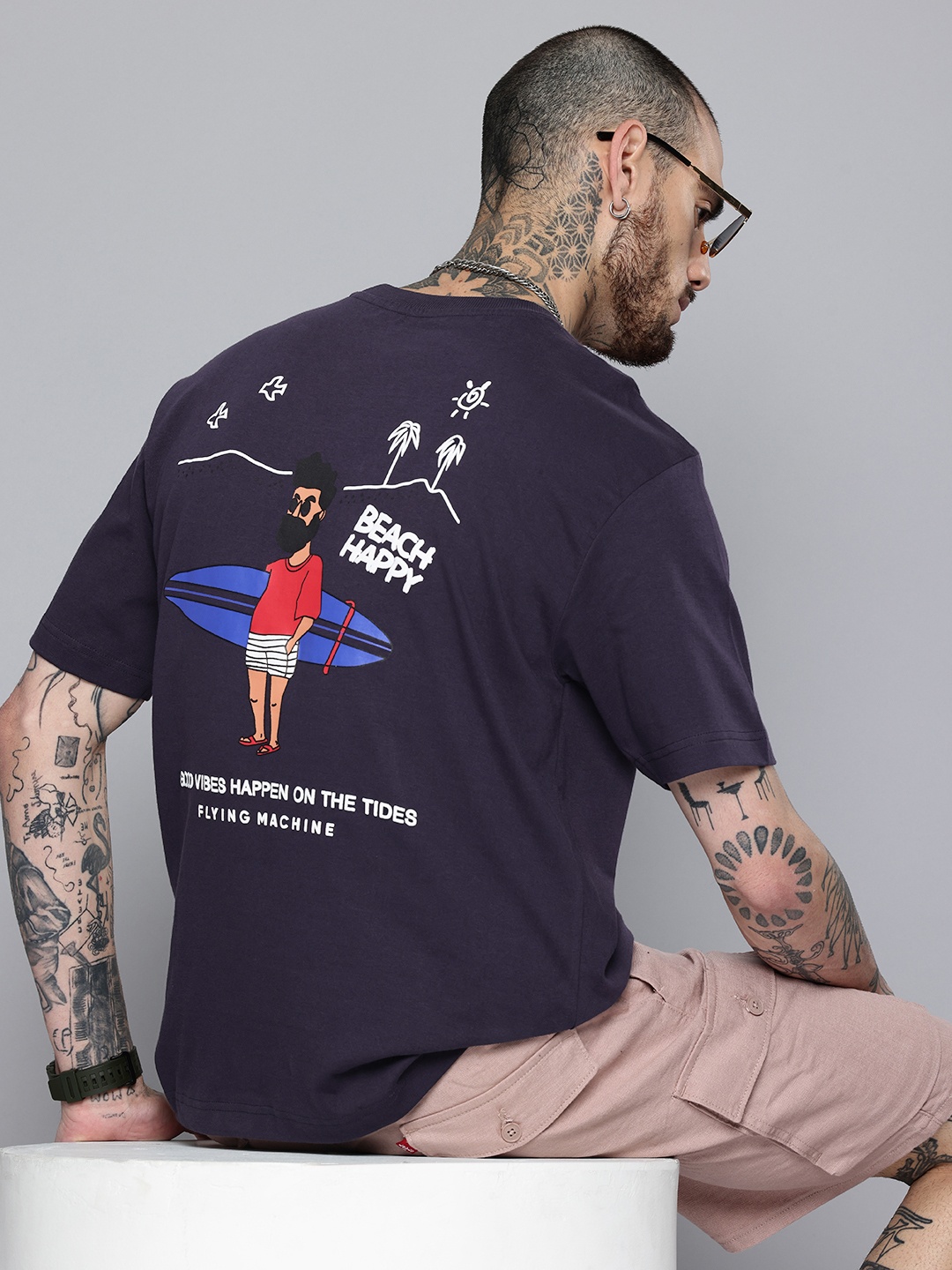 Flying Machine Printed Drop-Shoulder Sleeves Relaxed Fit Pure Cotton T-shirt, Purple
Flying Machine Printed Drop-Shoulder Sleeves Relaxed Fit Pure Cotton T-shirt, Purple
