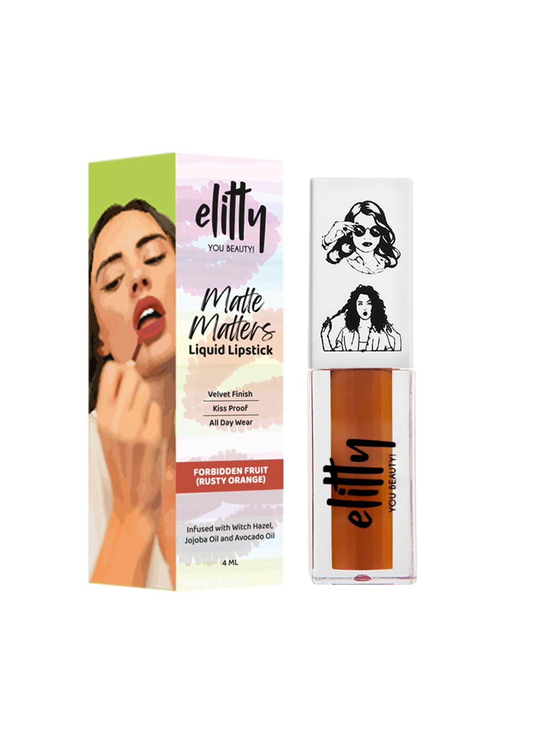 Elitty Matte Matters Transferproof Liquid Lipstick- 4 ml -Forbidden Fruit, Orange
Elitty Matte Matters Transferproof Liquid Lipstick- 4 ml -Forbidden Fruit, Orange