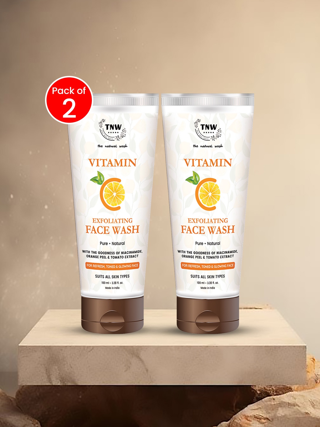 TNW the natural wash Set of 2 Vitamin C Exfoliating Face Wash - 100 ml each, Orange
TNW the natural wash Set of 2 Vitamin C Exfoliating Face Wash - 100 ml each, Orange
