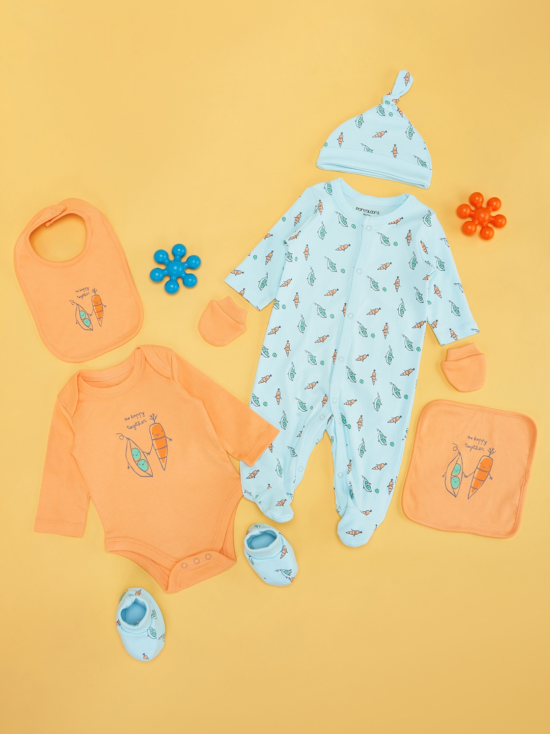 Pantaloons Baby Infant Boys 7-Pcs Printed Pure Cotton Baby Apparel Gift Set, Peach
Pantaloons Baby Infant Boys 7-Pcs Printed Pure Cotton Baby Apparel Gift Set, Peach