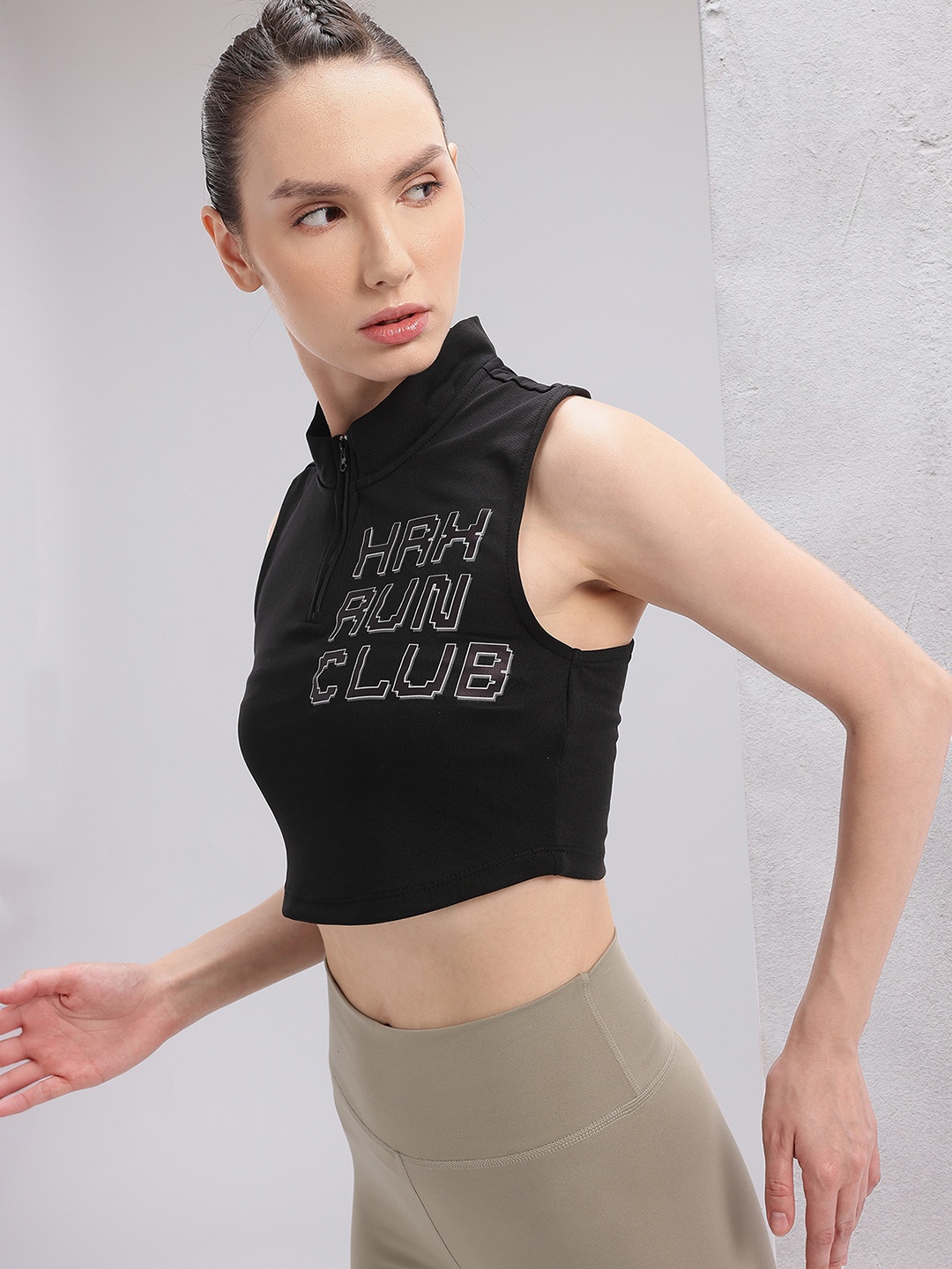 HRX by Hrithik Roshan Typography Print Racerback Half Zipper Running T-shirt, Black
HRX by Hrithik Roshan Typography Print Racerback Half Zipper Running T-shirt, Black