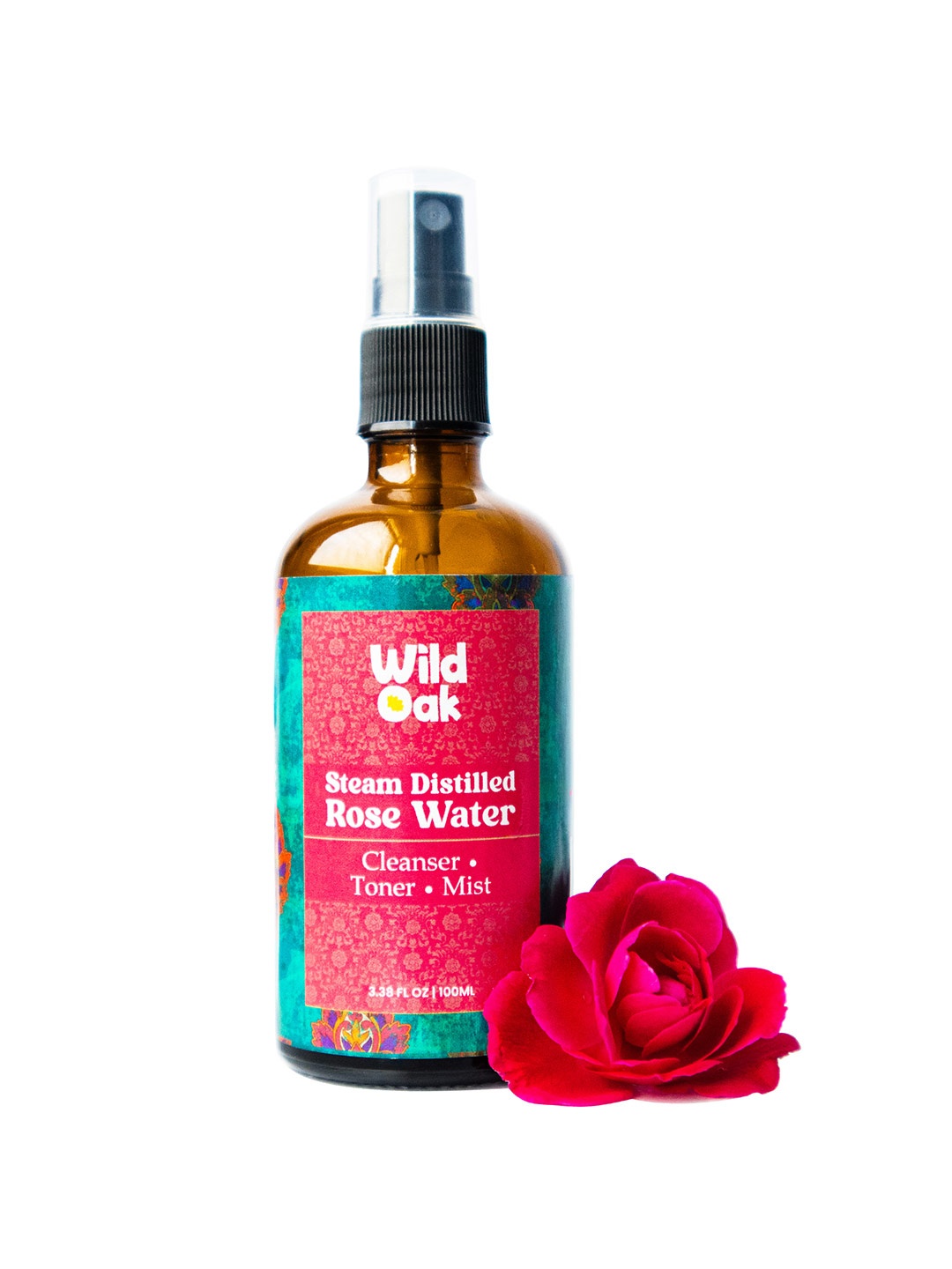 Wild Oak Steam Distilled 100% Pure Food Grade Rose Water - Cleanser, Toner & Mist - 100ml, Pink
Wild Oak Steam Distilled 100% Pure Food Grade Rose Water - Cleanser, Toner & Mist - 100ml, Pink