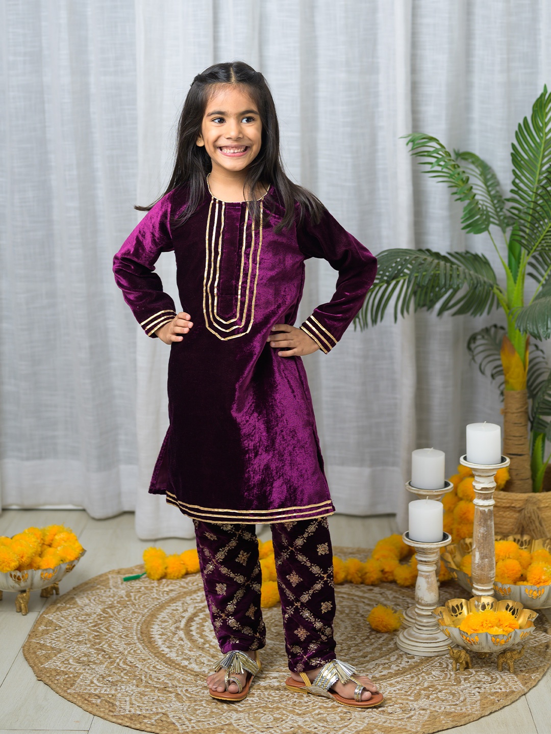 Fairies Forever Girls Embroidered Regular Gotta Patti Kurta with Trousers, Purple
Fairies Forever Girls Embroidered Regular Gotta Patti Kurta with Trousers, Purple