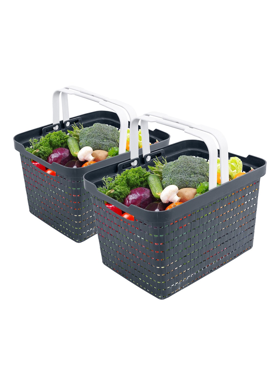 Kuber Industries Grey 2 Pieces Textured Fruit and Vegetable Baskets With Foldable Handles
Kuber Industries Grey 2 Pieces Textured Fruit and Vegetable Baskets With Foldable Handles