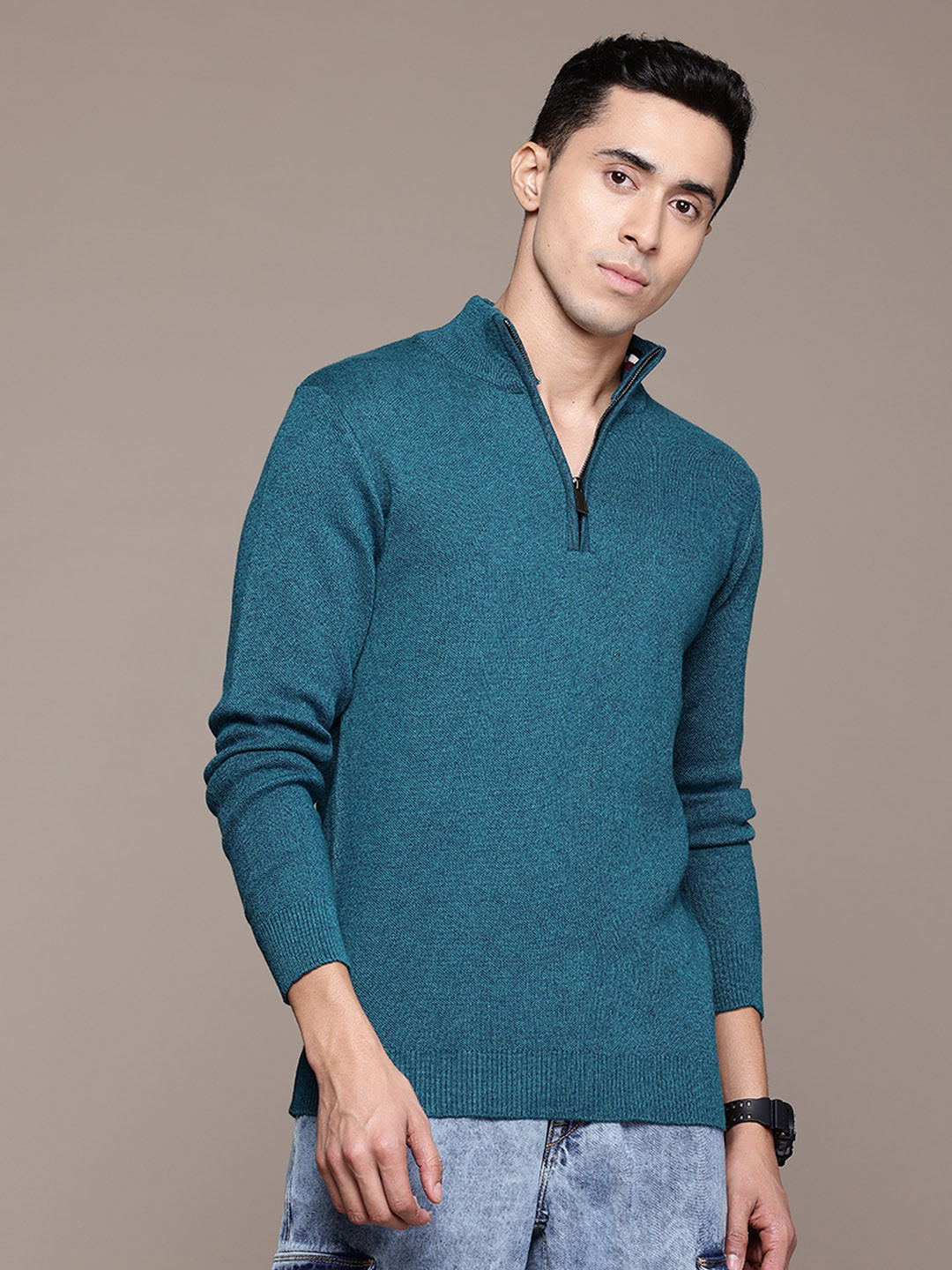 The Roadster Lifestyle Co. Mock Collar Pure Cotton Pullover, Blue
The Roadster Lifestyle Co. Mock Collar Pure Cotton Pullover, Blue