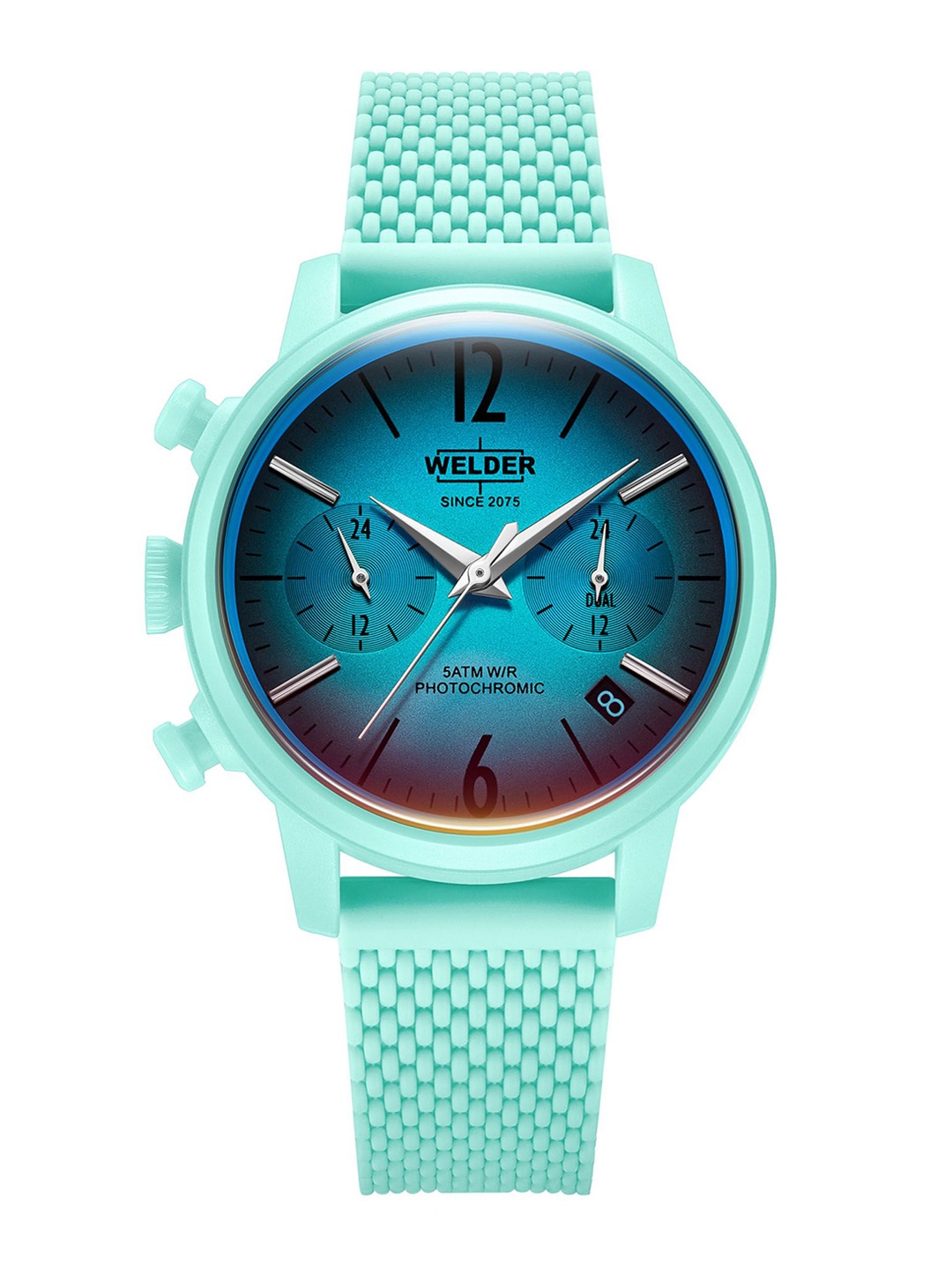 WELDER Women Brass Dial & Leather Straps Analogue Multi Function Watch WWRP607, Blue
WELDER Women Brass Dial & Leather Straps Analogue Multi Function Watch WWRP607, Blue